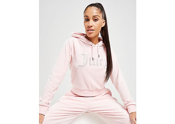 JUICY COUTURE Sweat à capuche Diamante Logo Velour Femme - Pink, Pink