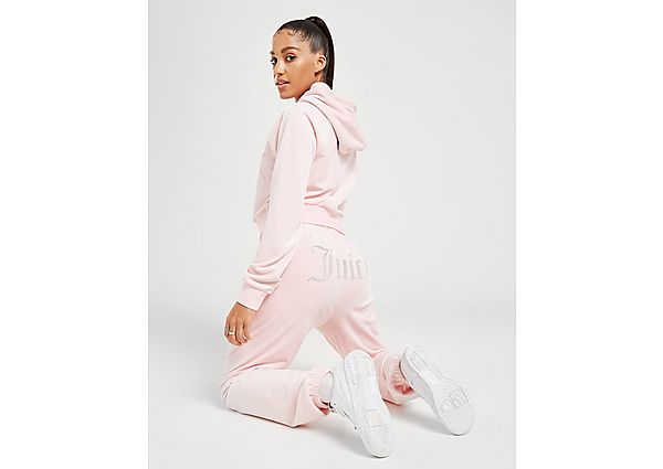 JUICY COUTURE Pantalon de survêtement Diamante Logo Velour Femme - Pink, Pink