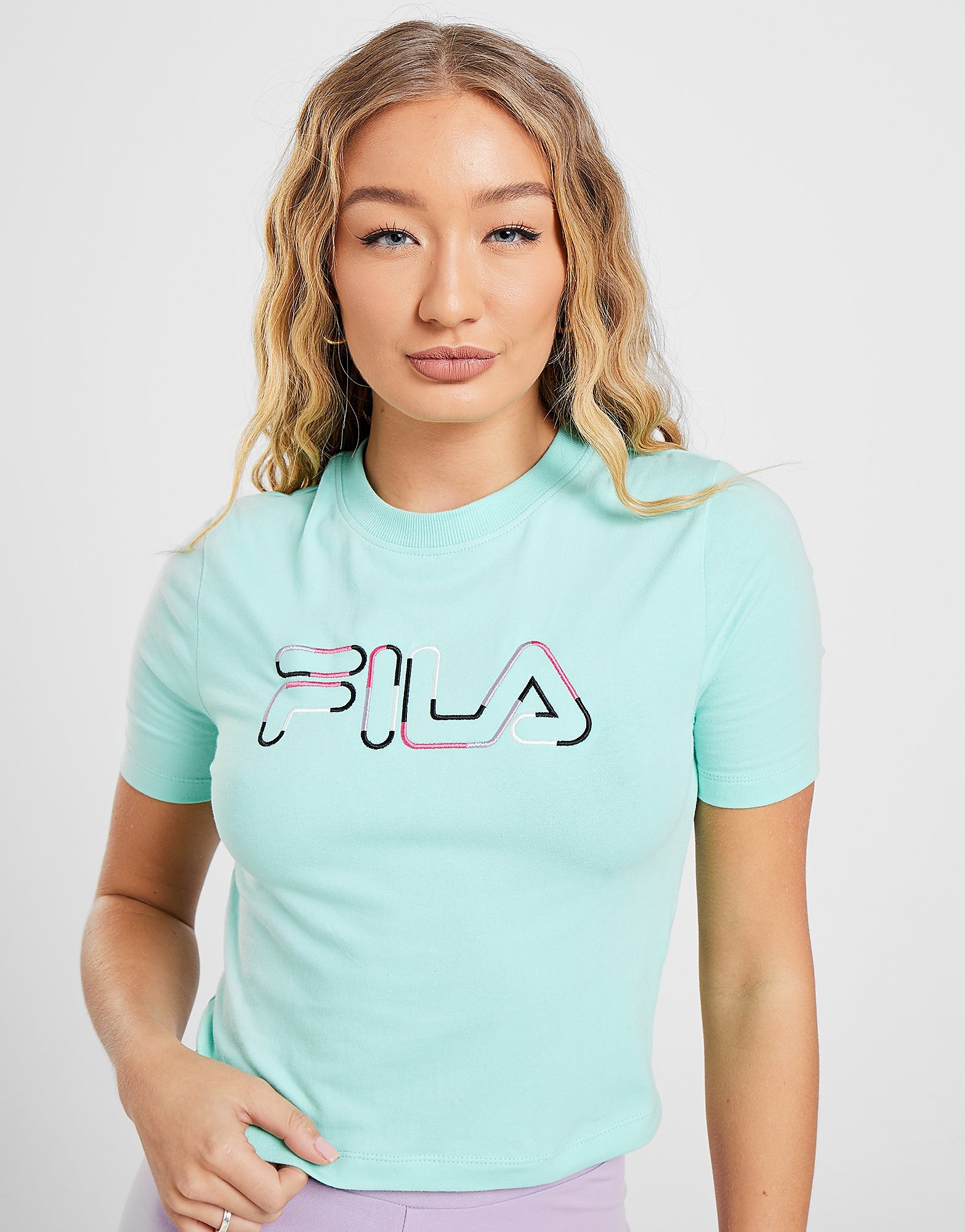 

Fila Embossed Logo Crop T-Shirt - Only at JD - Green - Womens, Green