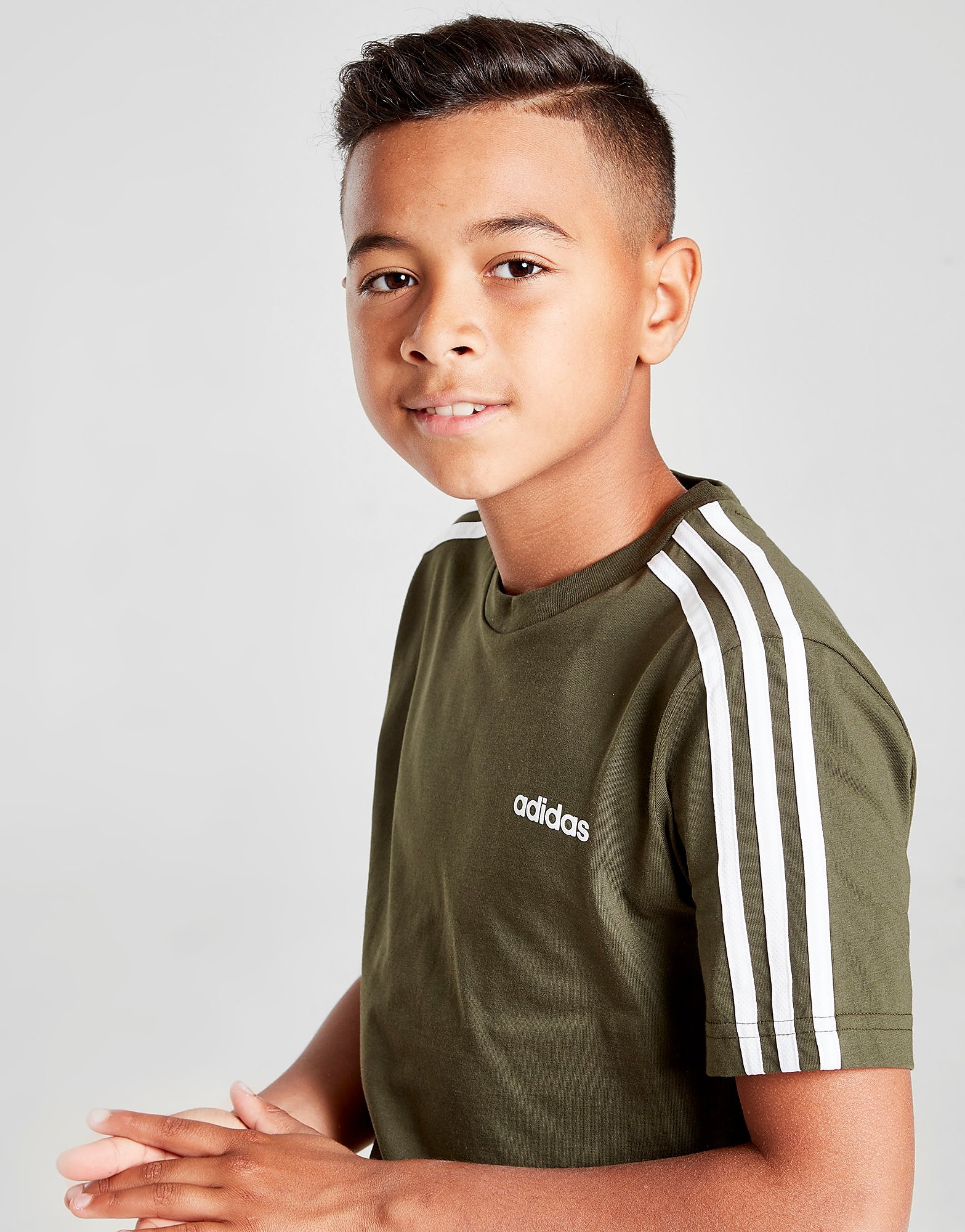 

adidas 3-Stripes T-Shirt Junior - Only at JD - Green/White - Kids, Green/White