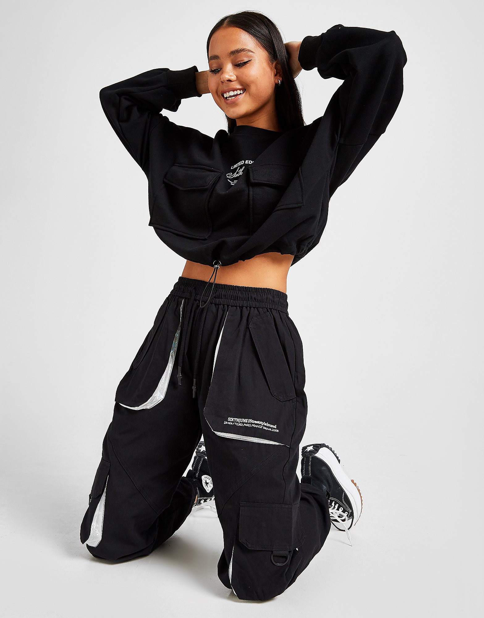 

Sixth June Pocket Cargo Pants - Black - Womens, Black