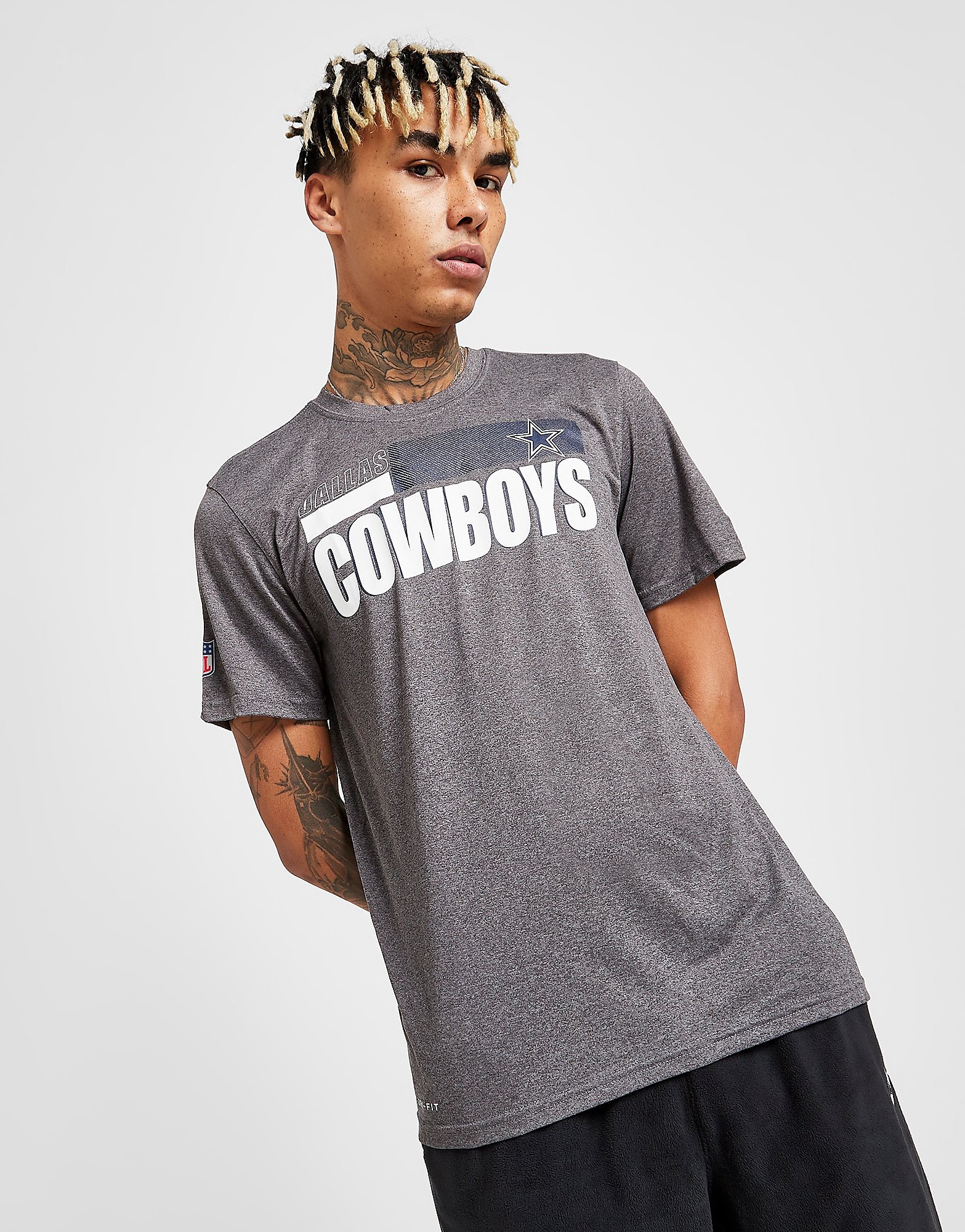 Nike NFL Dallas Cowboys Sideline T-Shirt - Grey - Mens, Grey