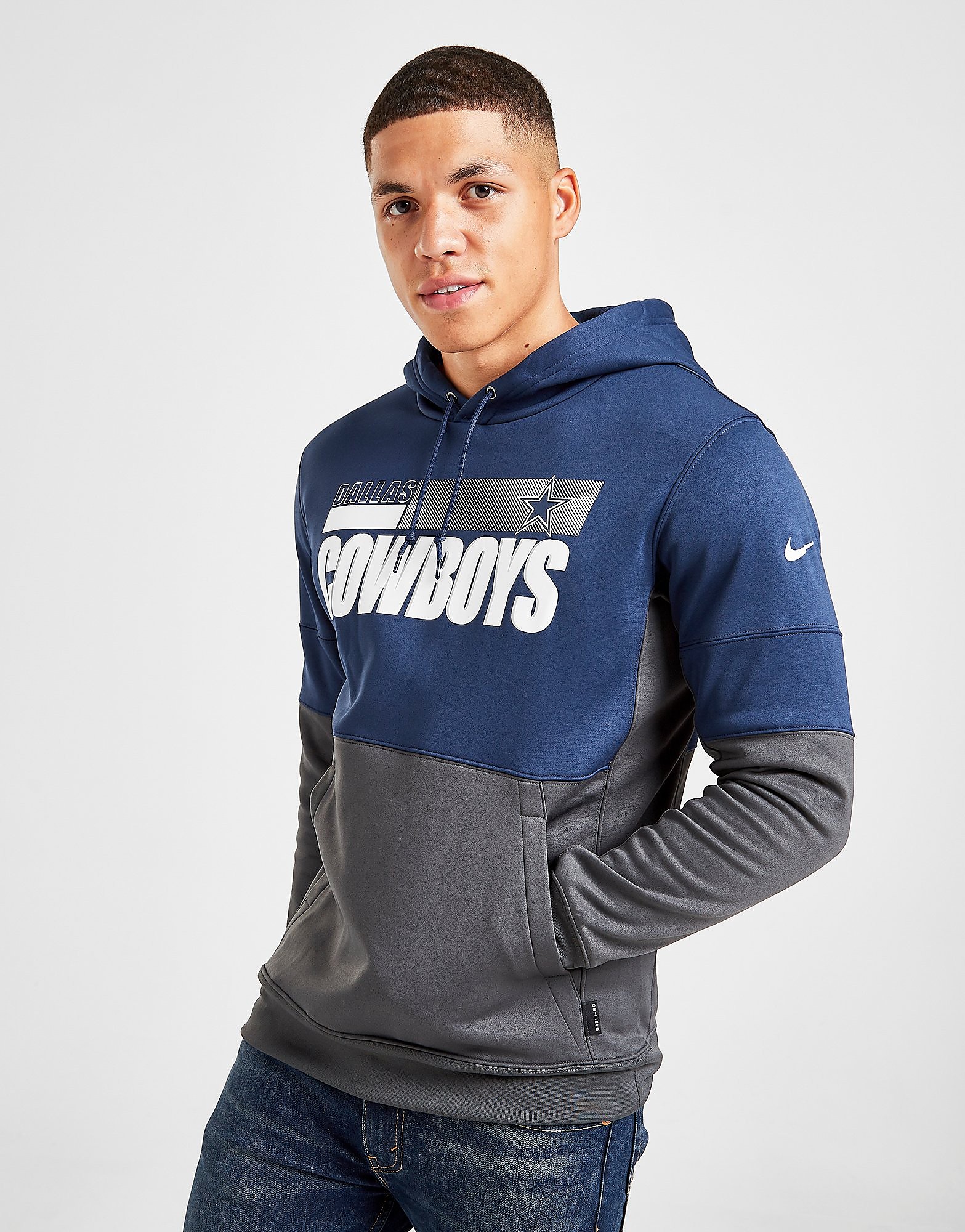 

Nike NFL Dallas Cowboys Sideline Hoodie - Navy/Grey - Mens, Navy/Grey