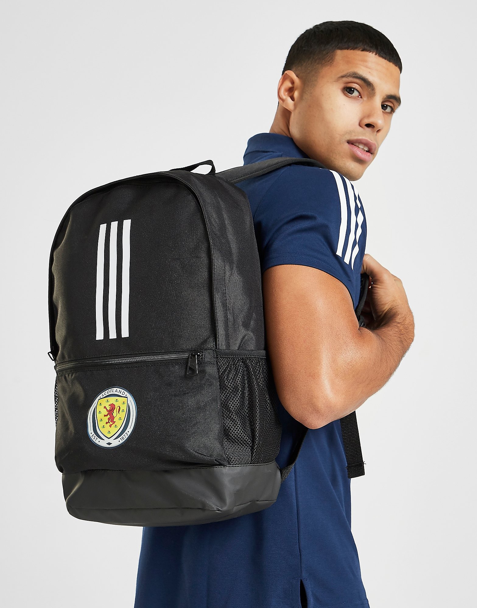 

adidas Scotland Backpack - Black / White/White - Womens, Black / White/White