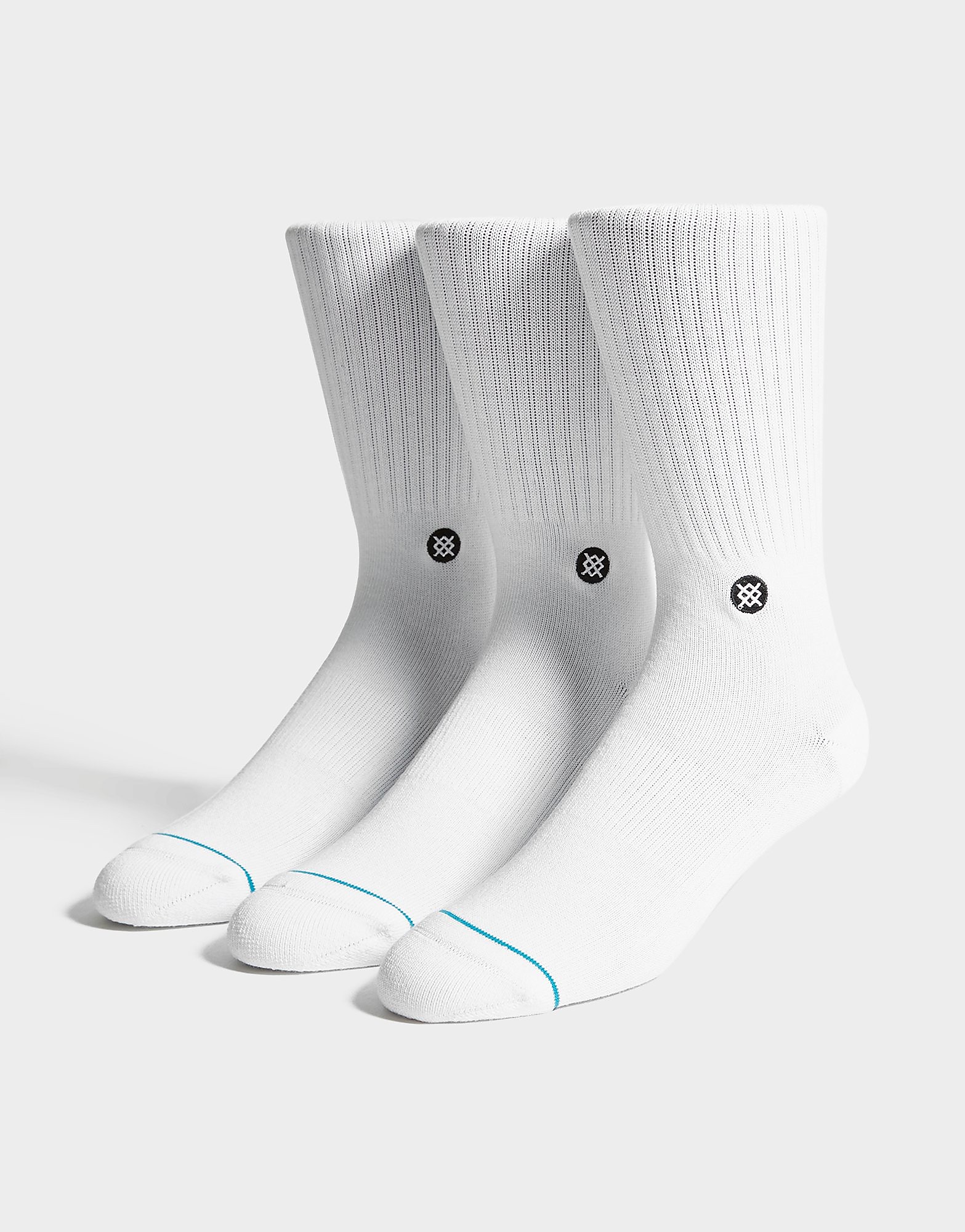 Stance 3 Pack Icon Socks - White/Black - Mens, White/Black