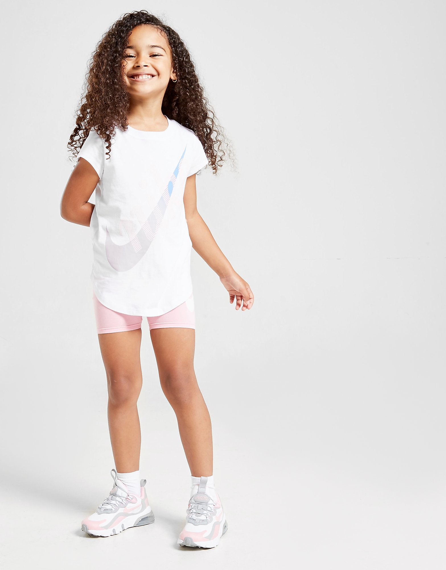 

Nike Girls' Swoosh Short Sleeve T-Shirt Children - White/Pink - Kids, White/Pink