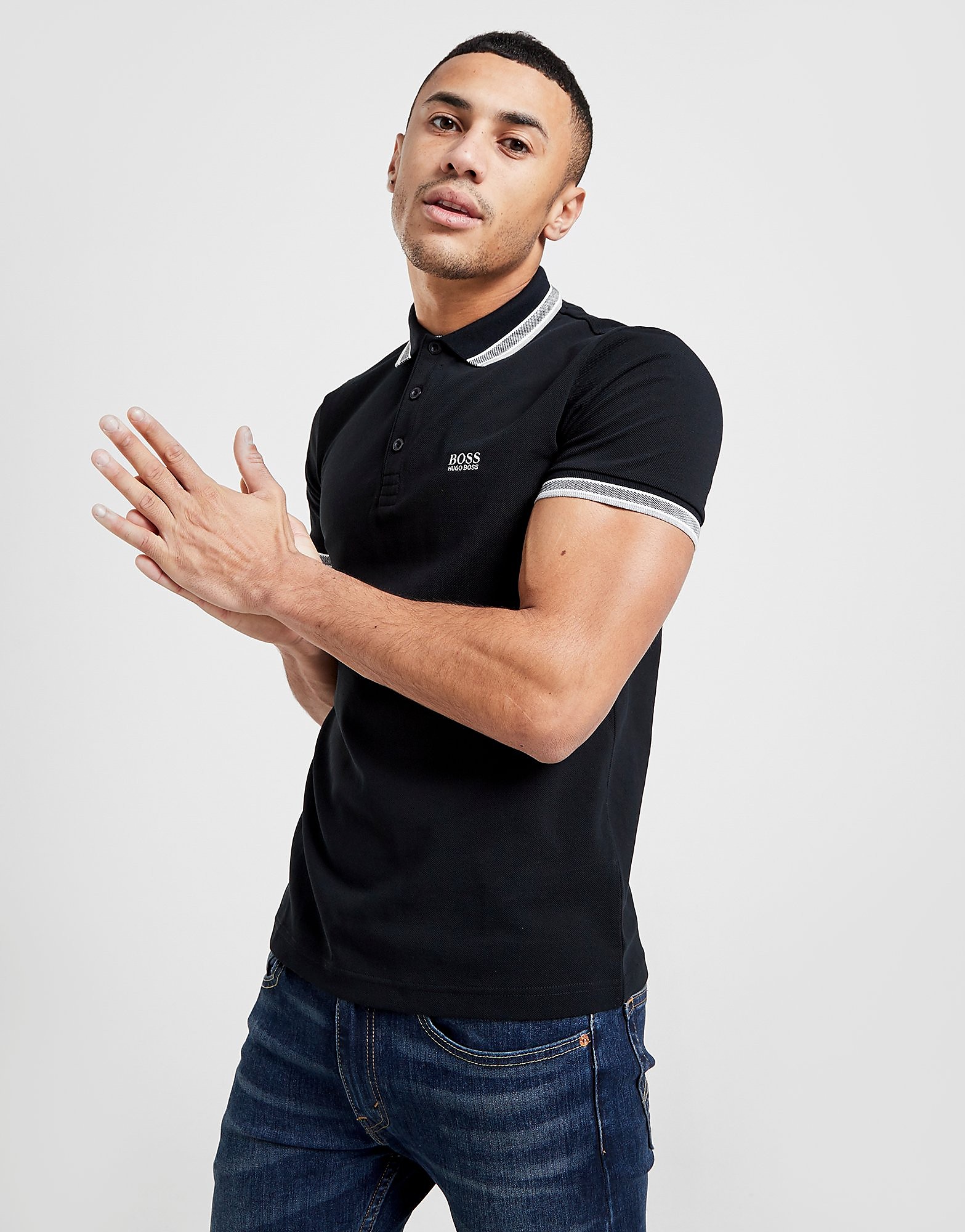 

BOSS Paddy Polo Shirt - Black/Grey - Mens, Black/Grey