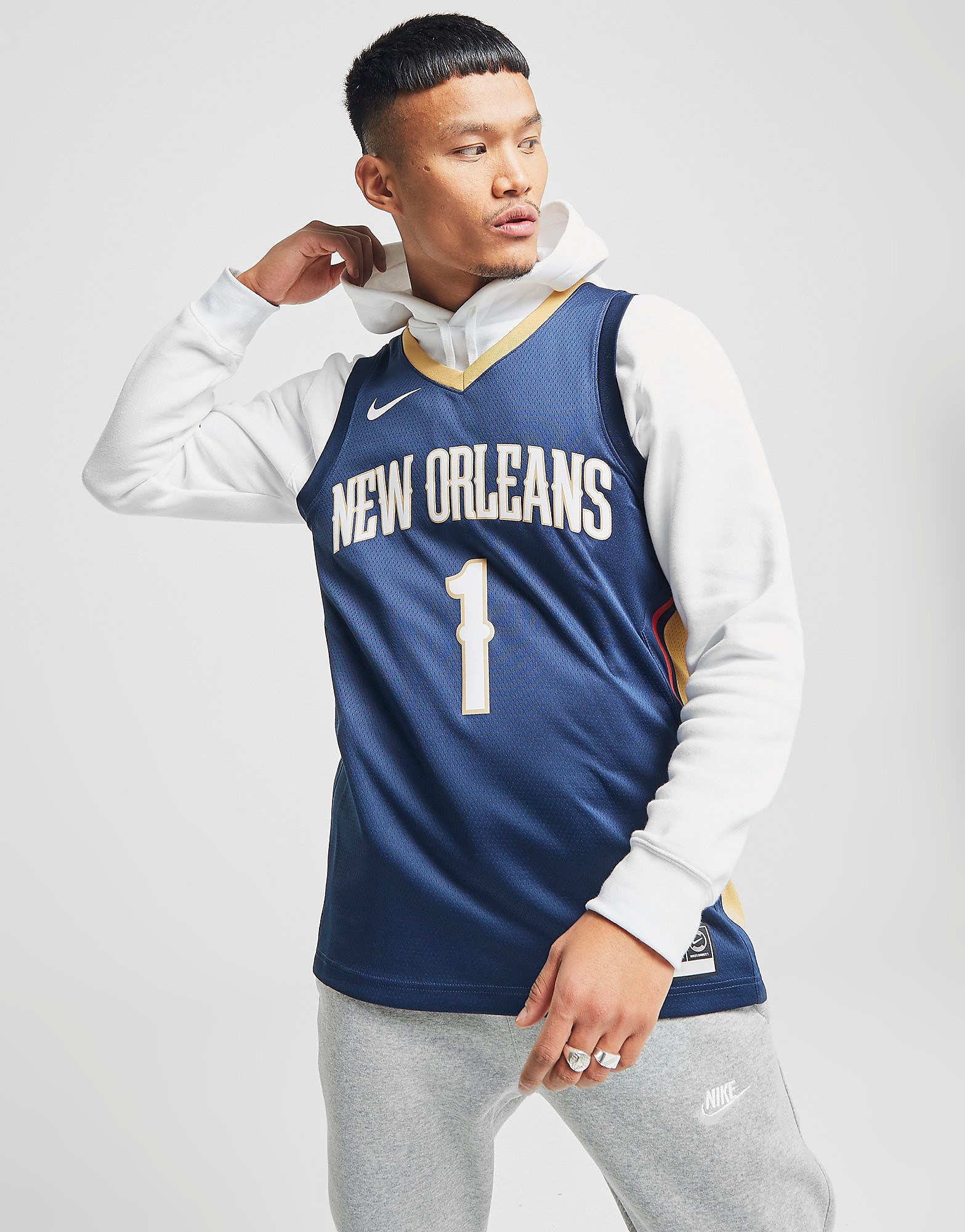 Nike NBA New Orleans Pelicans #1 Williamson SM Jersey - Blue - Mens, Blue