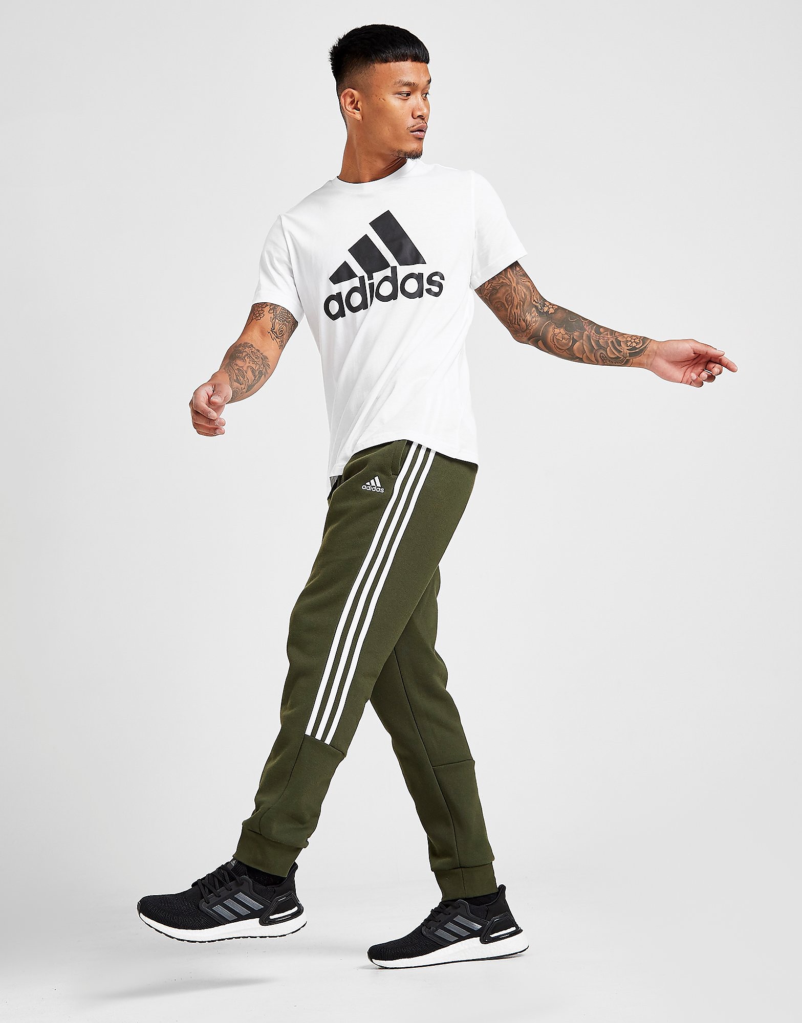 

adidas Energize Fleece Joggers - Only at JD - Green/White - Mens, Green/White