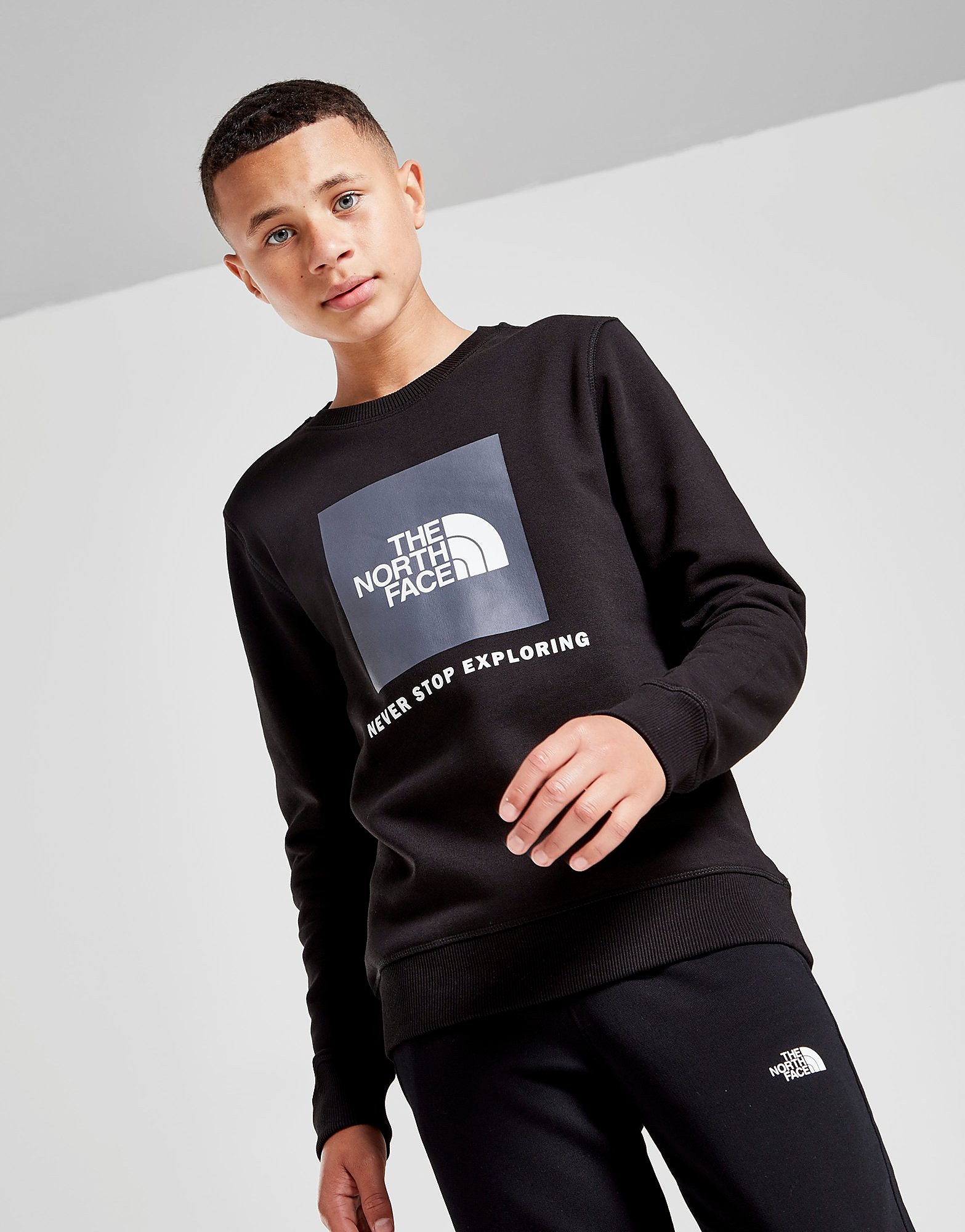 

The North Face Box Logo Crew Sweatshirt Junior - Only at JD - Black/Grey - Kids, Black/Grey