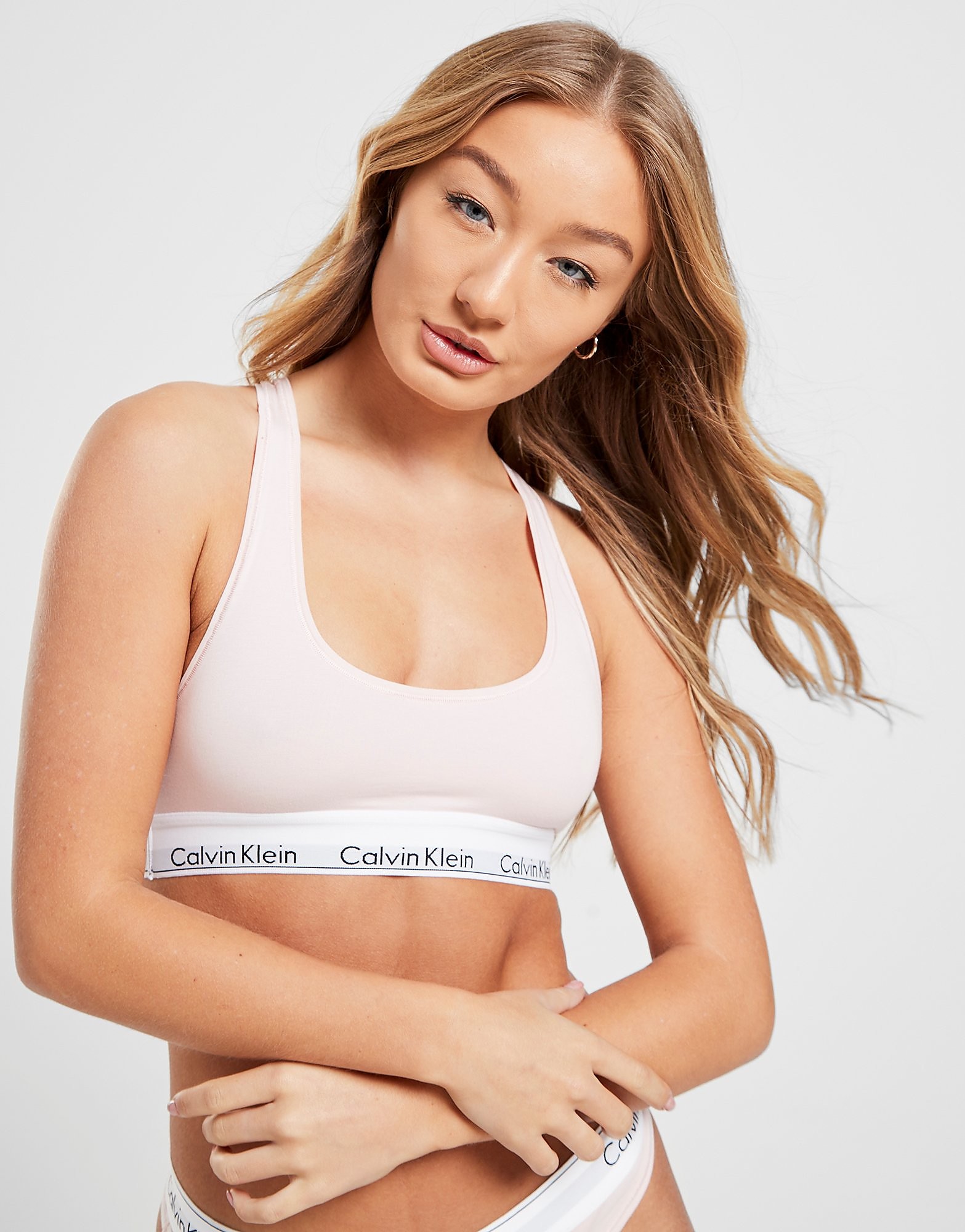 

Calvin Klein Underwear Modern Cotton Bralette - Pink/White - Womens, Pink/White