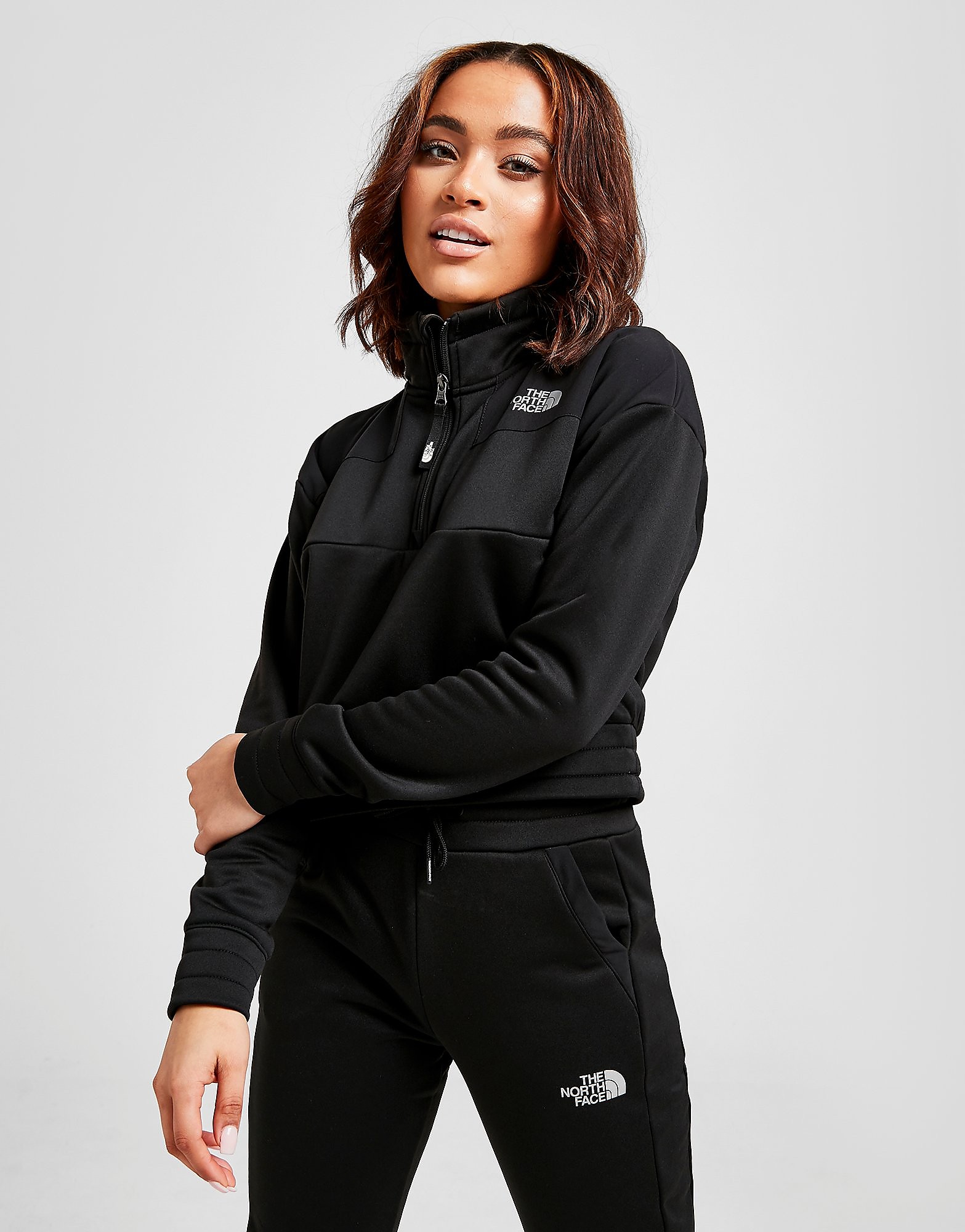 The north face mittelegi 1/4 zip crop track top - only at jd - womens, musta, the north face