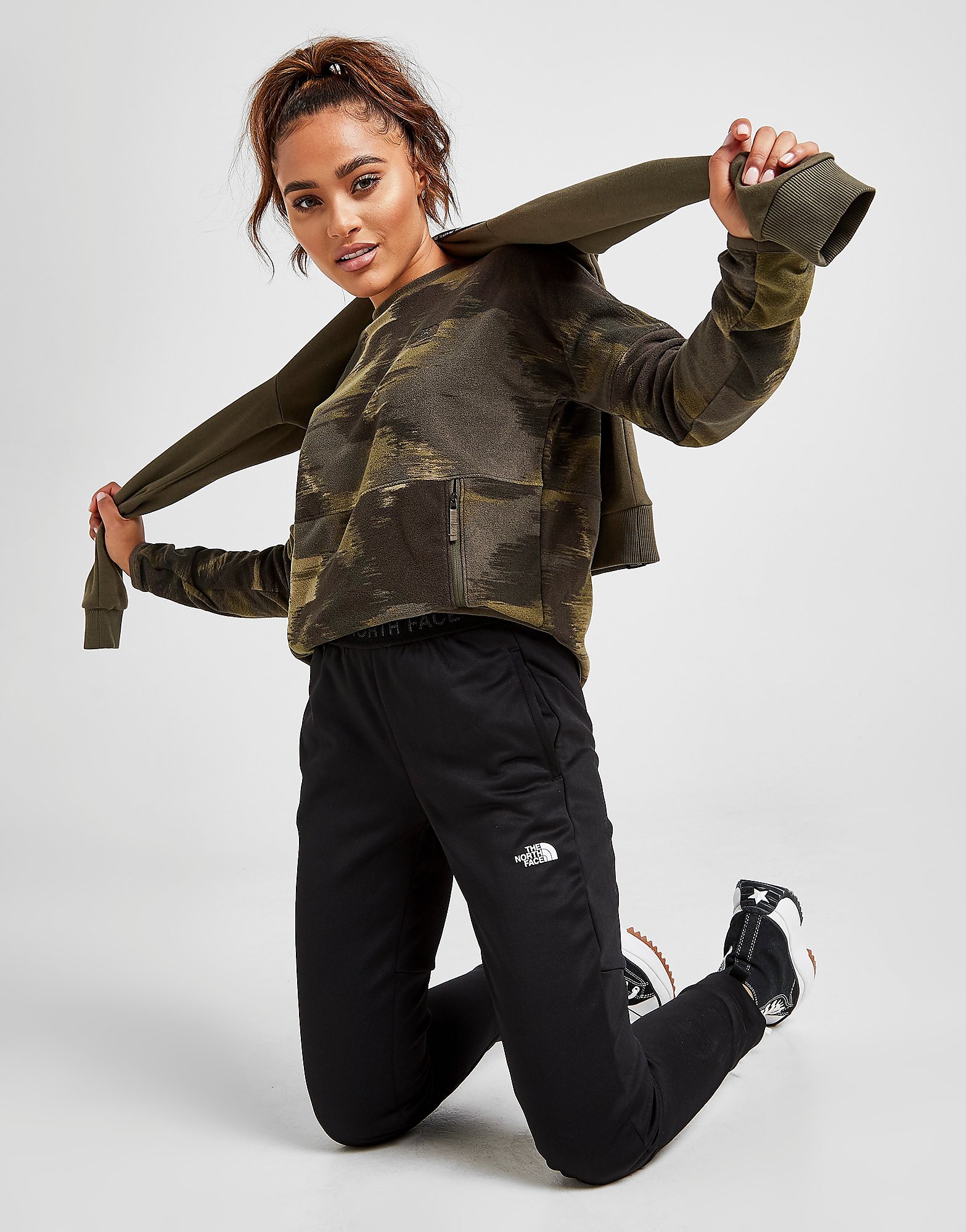 

The North Face Train N Logo Poly Track Pants - Black/White - Womens, Black/White