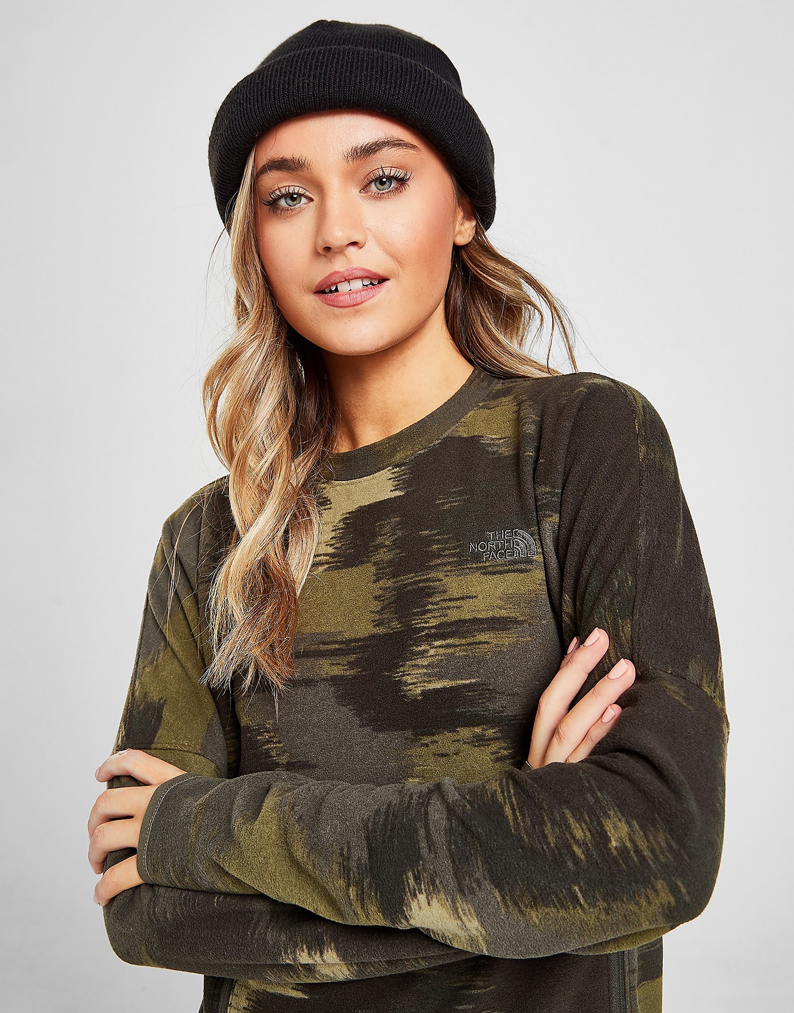 

The North Face Glacier Crew Camo Sweatshirt - Green - Womens, Green