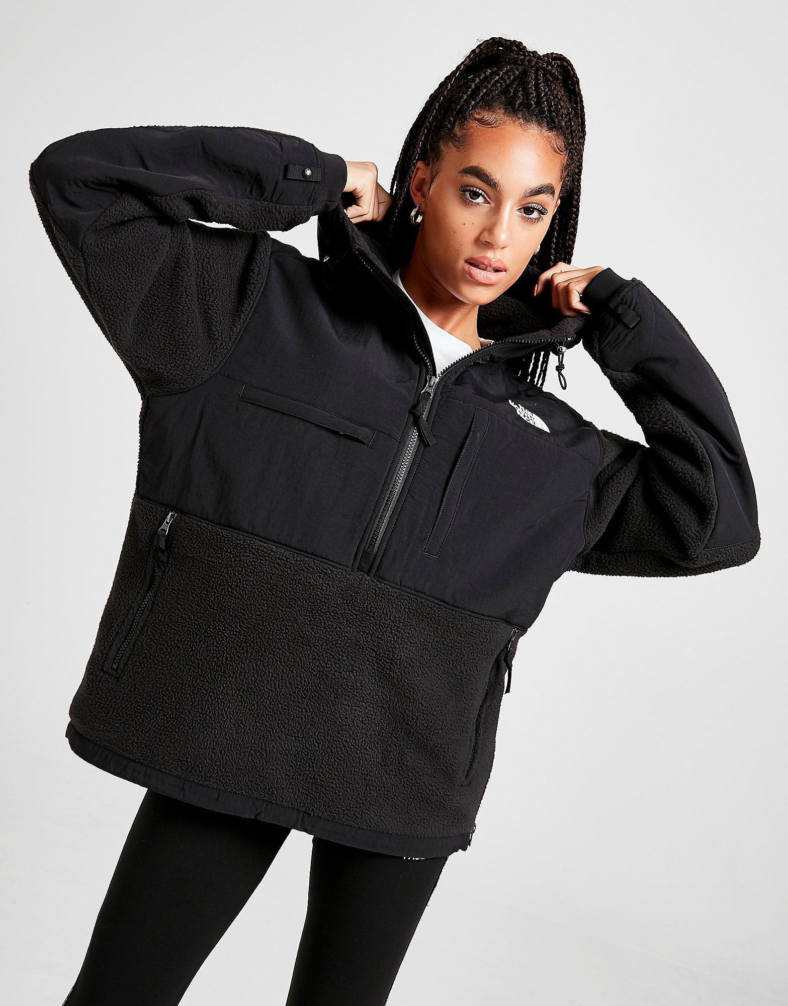 

The North Face Denali 1/4 Zip Fleece Hoodie - Black - Womens, Black