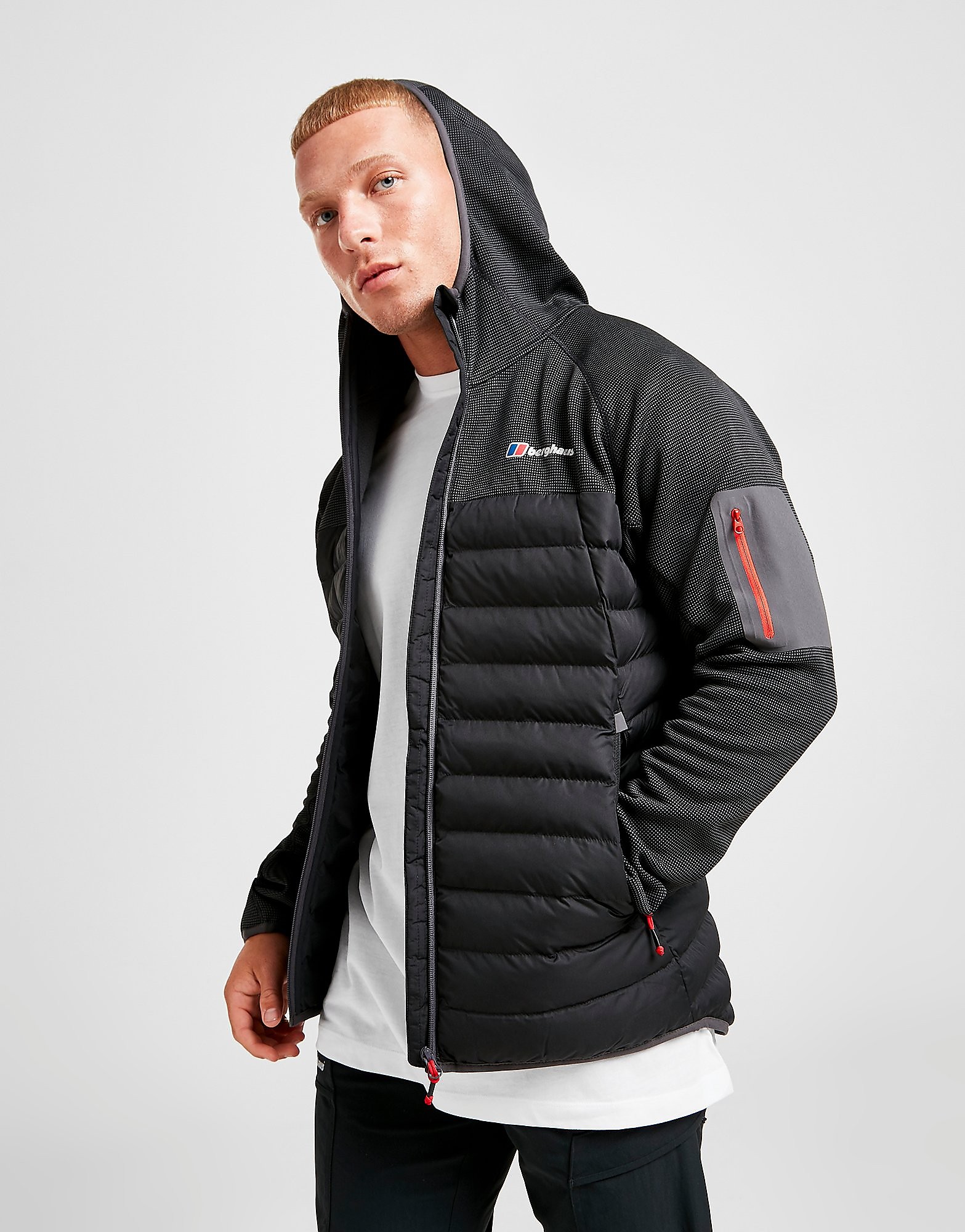 

Berghaus Pravitale Full Zip Hybrid Jacket - Only at JD - Black/Grey/Red - Mens, Black/Grey/Red
