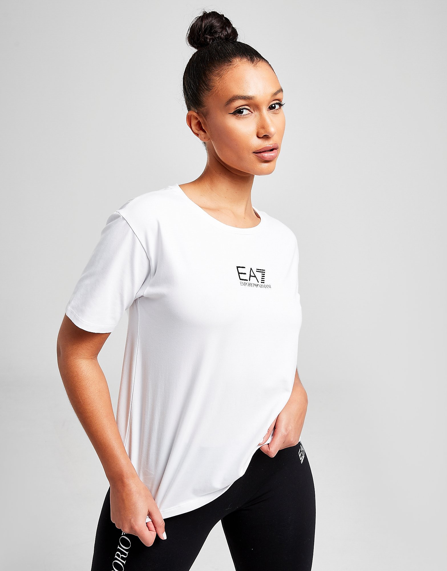 

Emporio Armani EA7 Boyfriend Logo T-Shirt - Only at JD - WHITE/Black - Womens, WHITE/Black