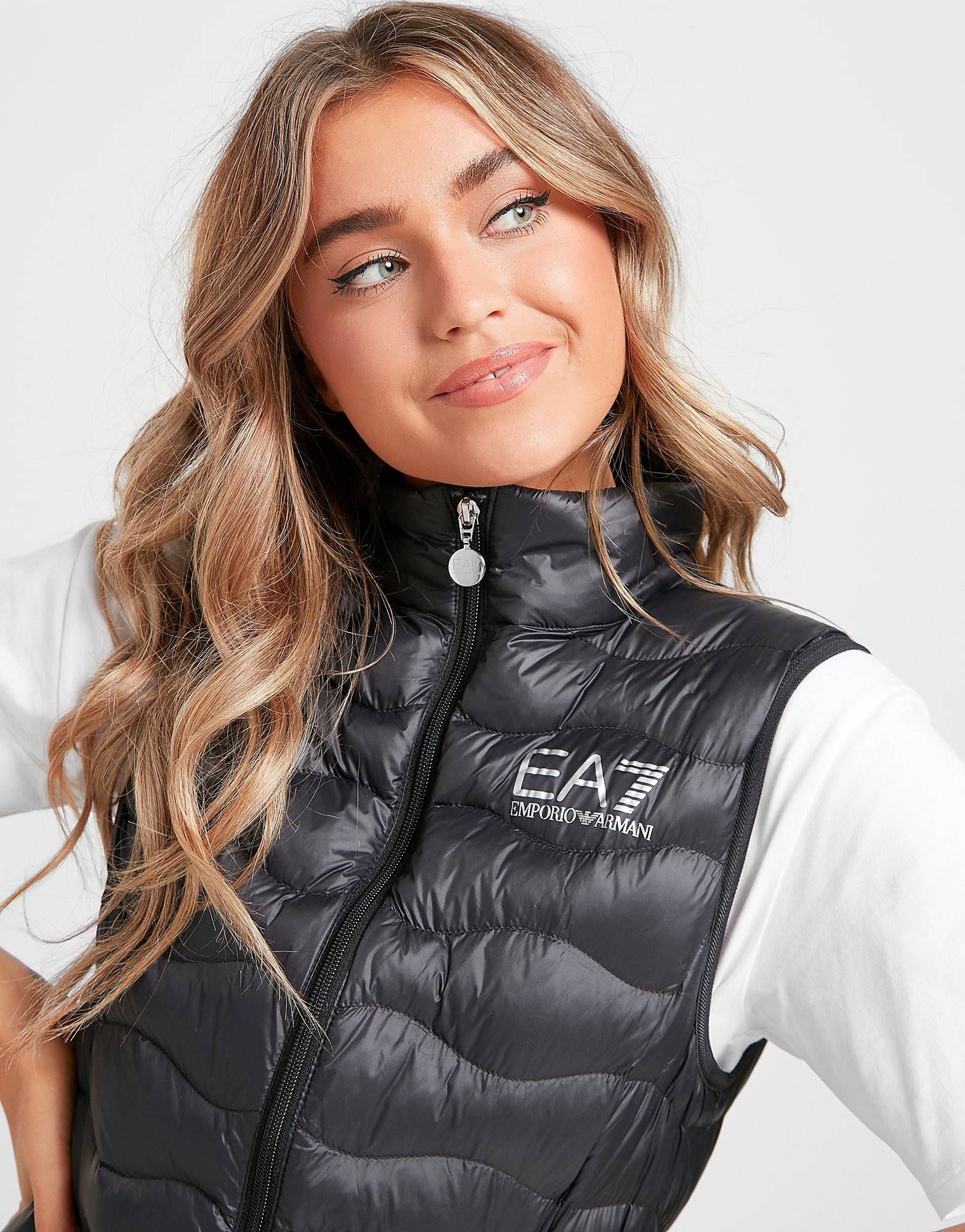 

Emporio Armani EA7 Logo Padded Gilet - Black - Womens, Black