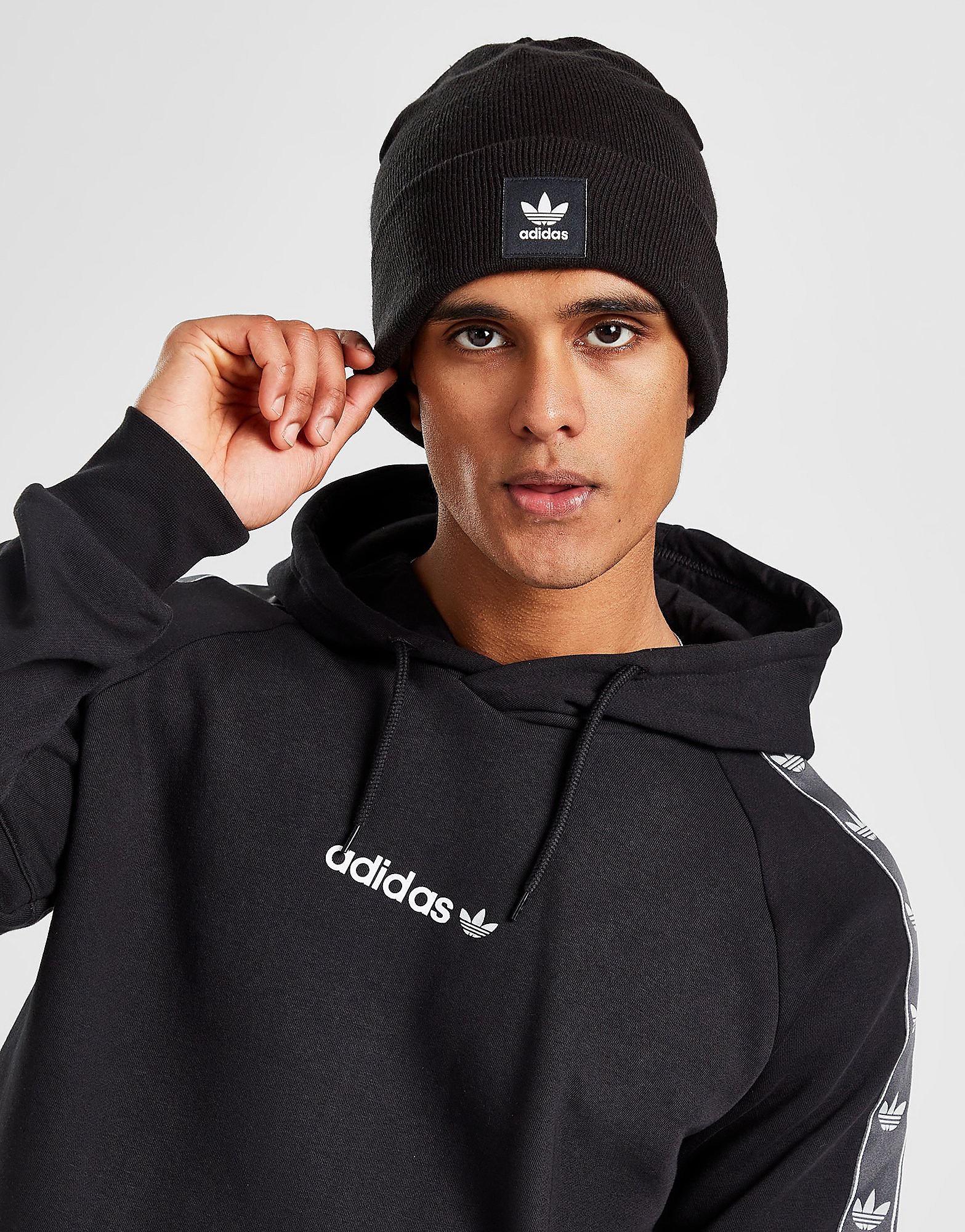 

adidas Originals Trefoil Beanie - Black/White - Womens, Black/White
