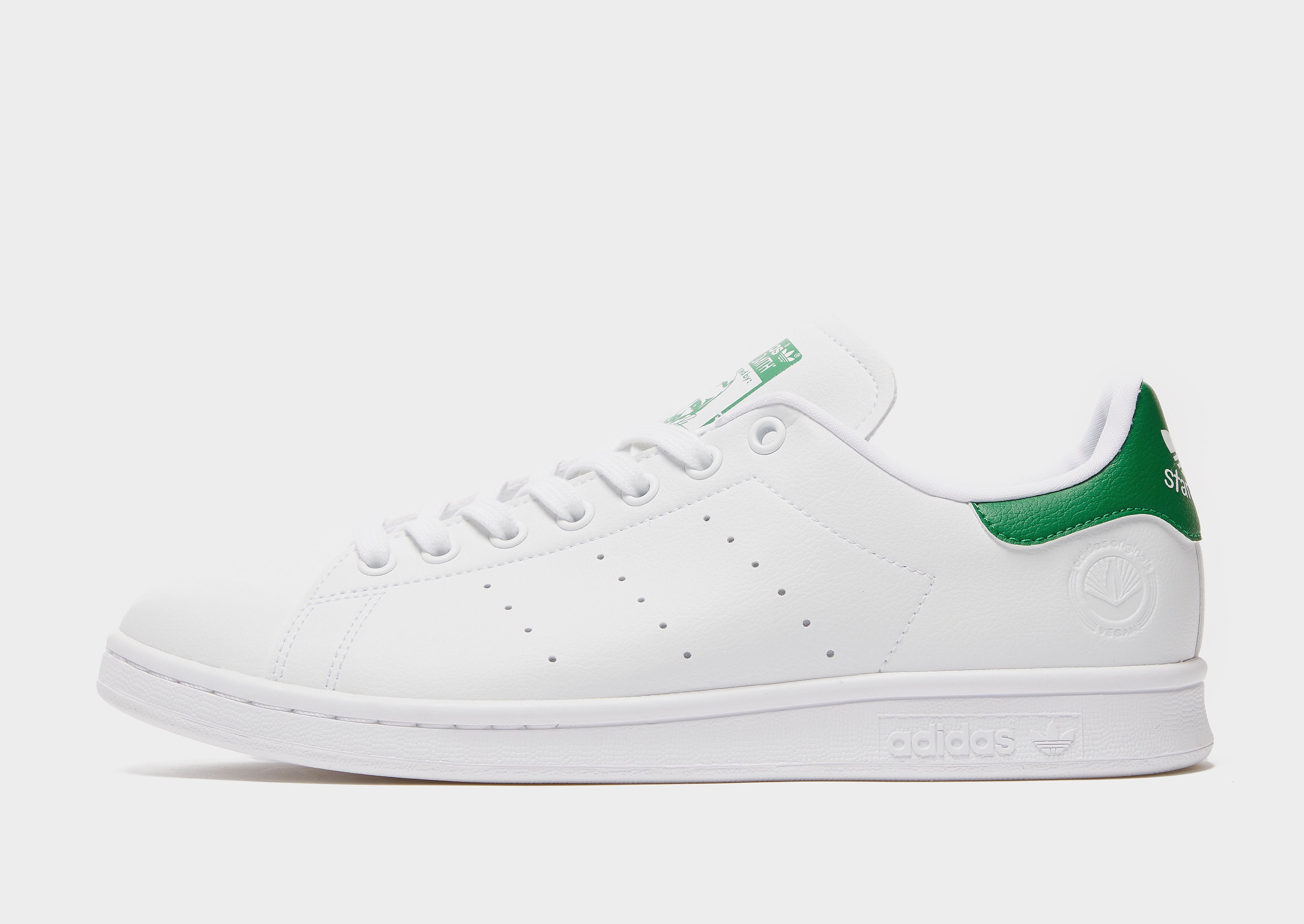

adidas Originals Stan Smith Vegan - Cloud White / Green / Cloud White - Womens, Cloud White / Green / Cloud White