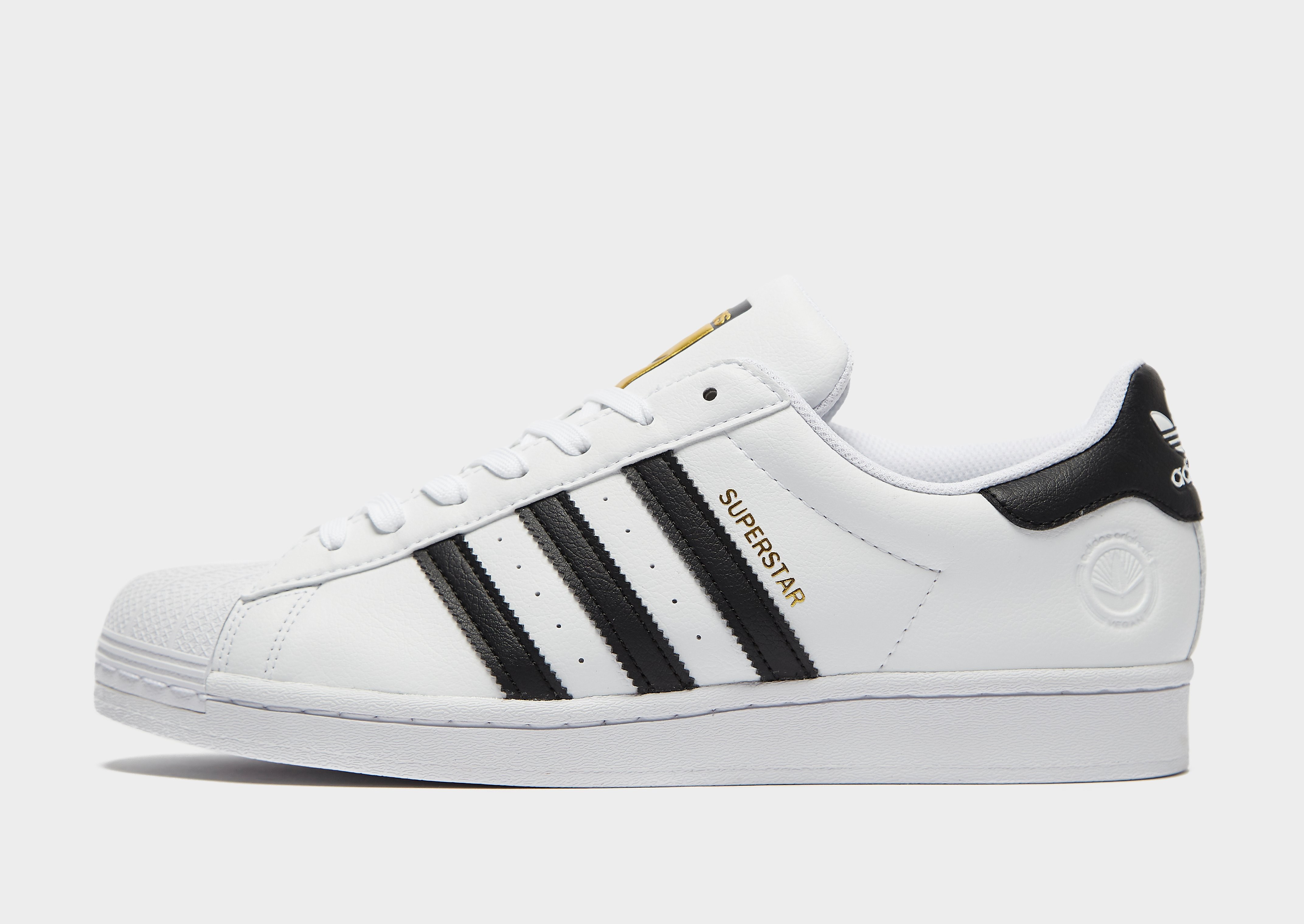 

adidas Originals Superstar Vegan - Cloud White / Core Black / Green - Womens, Cloud White / Core Black / Green