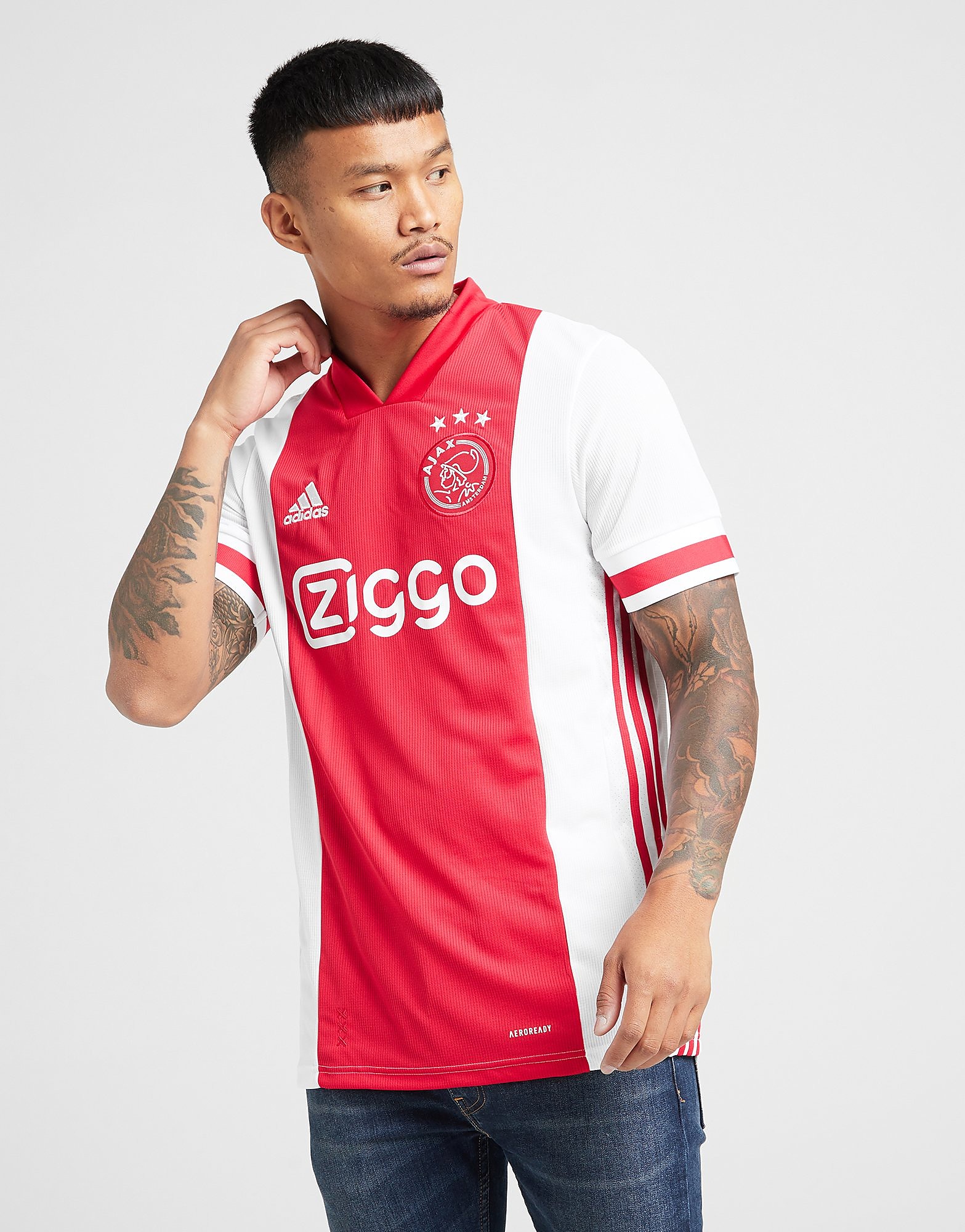 

adidas Ajax 2020/21 Home Shirt - White / Bold Red/Red - Mens, White / Bold Red/Red
