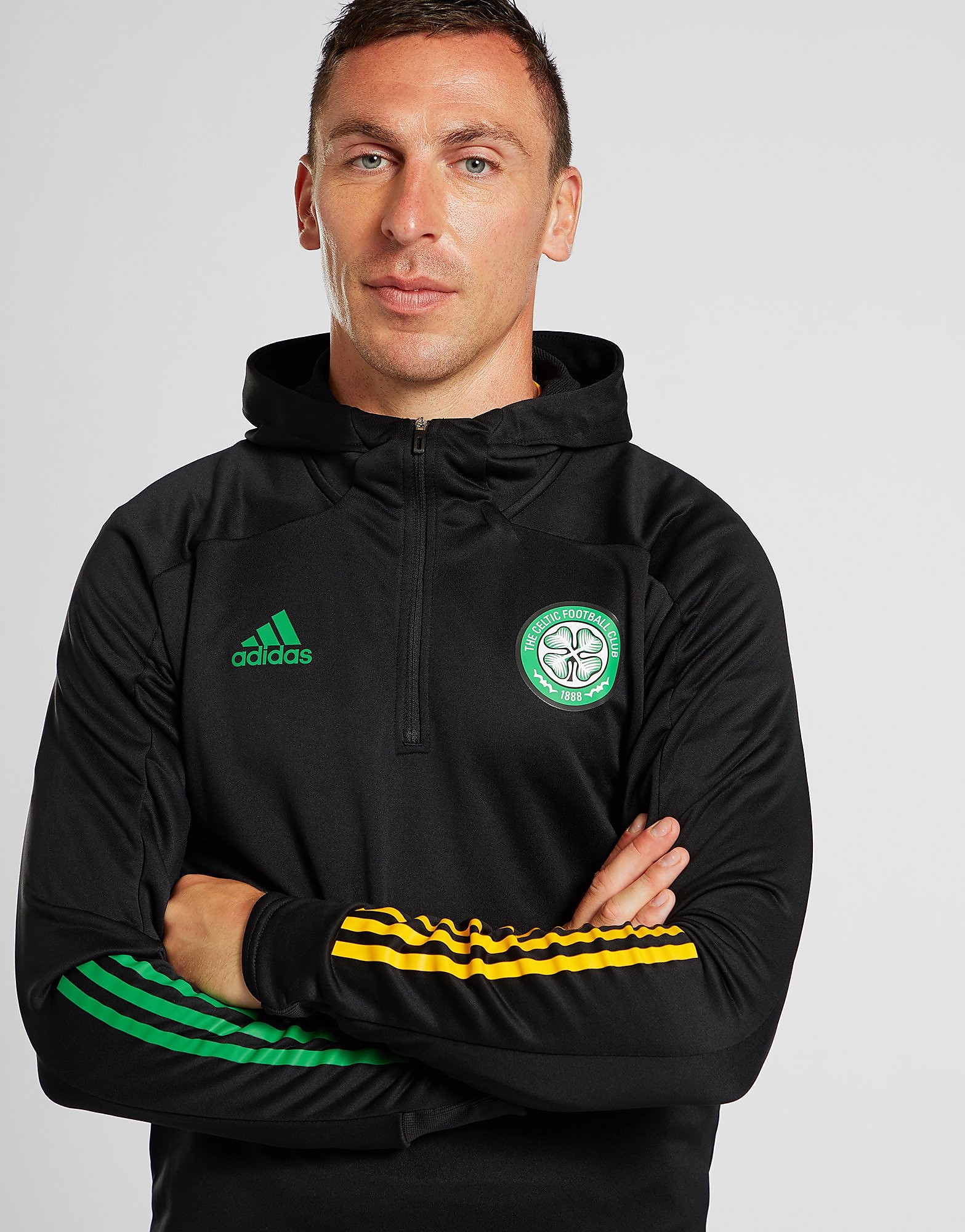 

adidas Celtic FC Track Hoodie - Black - Mens, Black