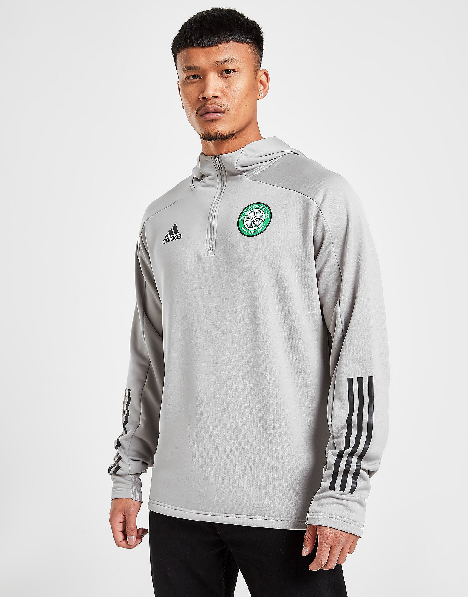 

adidas Celtic FC Track Hoodie - Grey - Mens, Grey