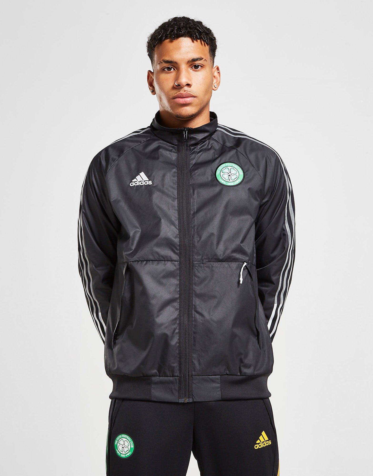 

adidas Celtic FC Anthem Jacket - Black - Mens, Black
