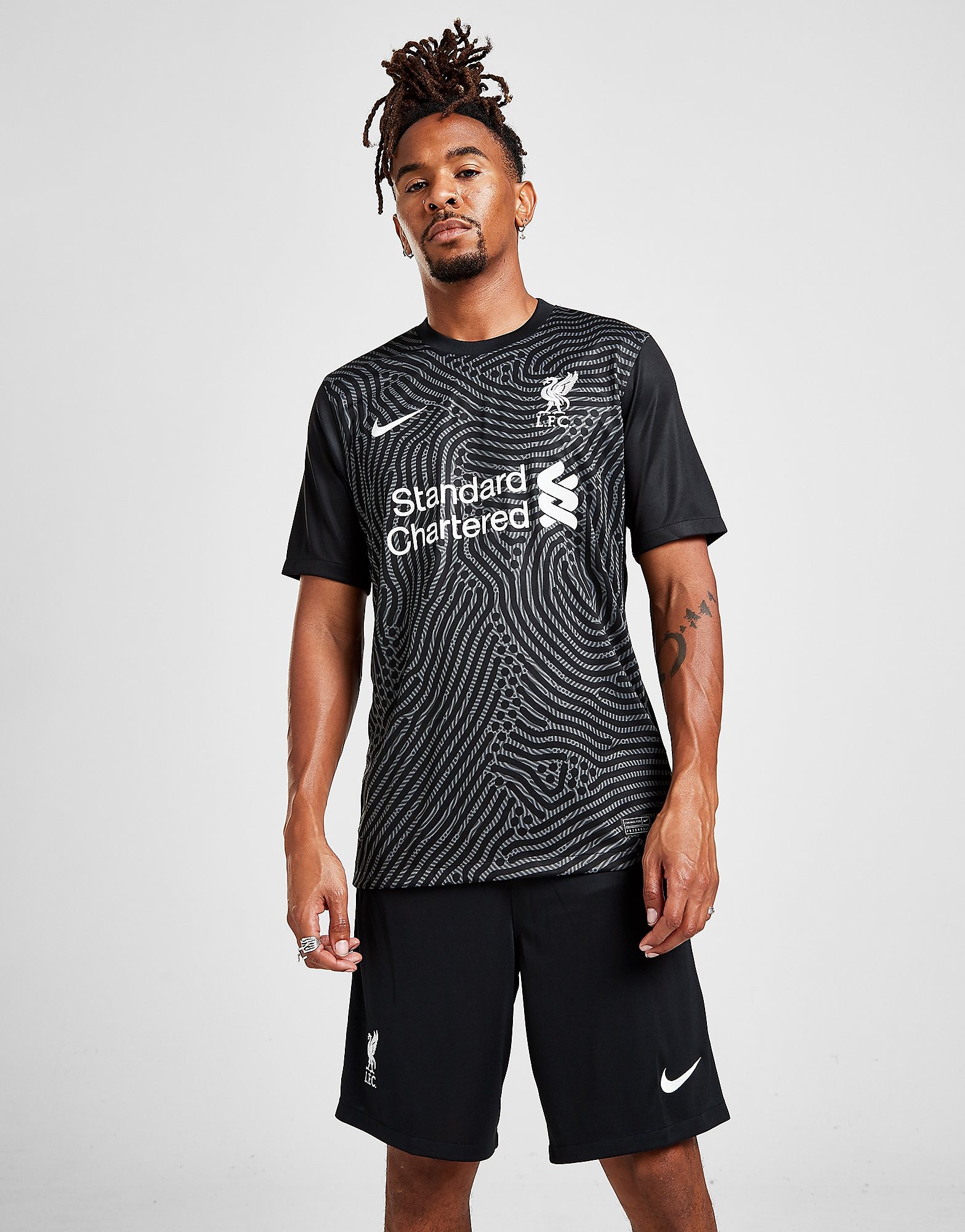 

Nike Liverpool FC 2020/21 Home Goalkeeper Shorts - Black/White - Mens, Black/White