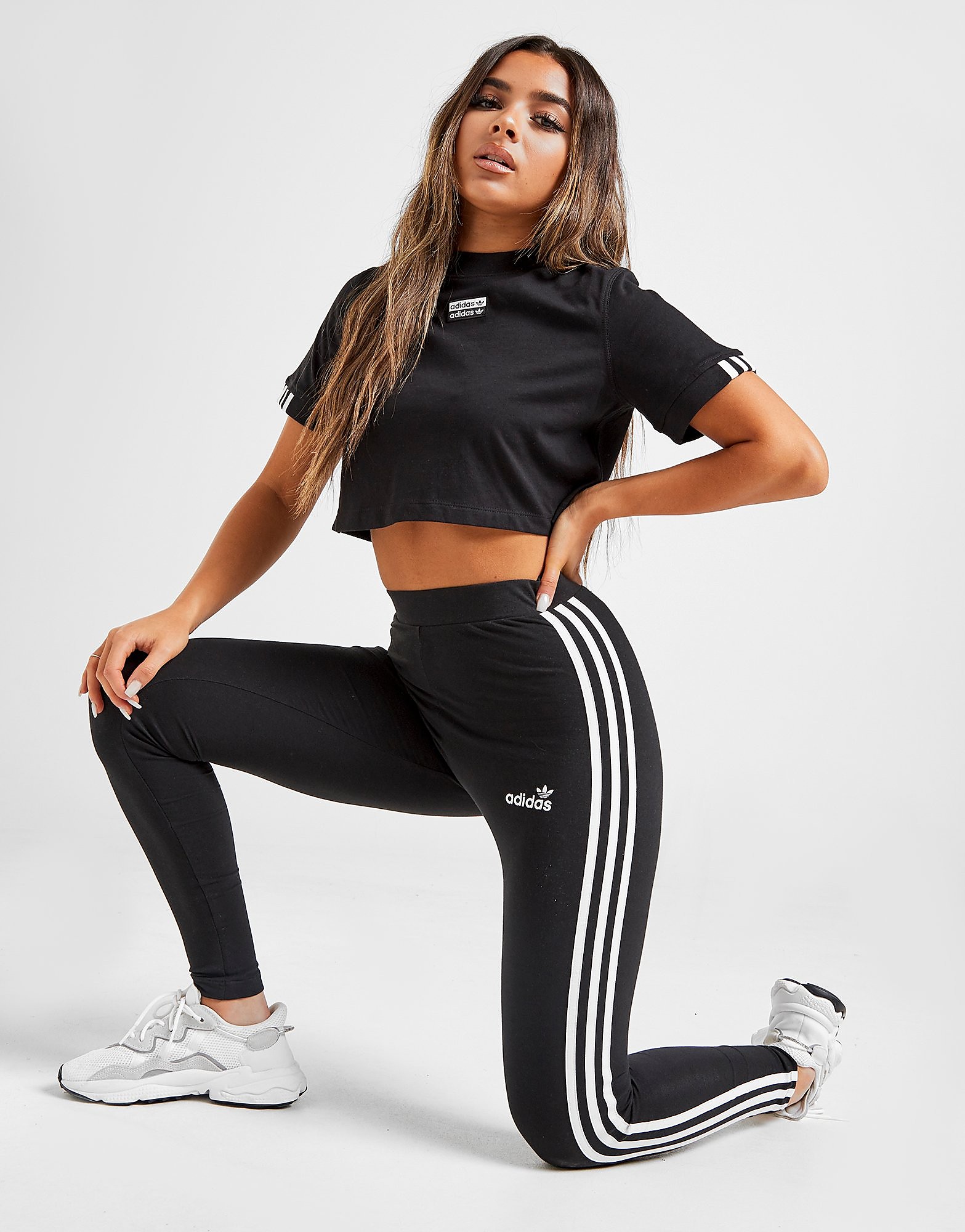 

adidas Originals 3-Stripes Linear Leggings - Only at JD - BLACK, BLACK