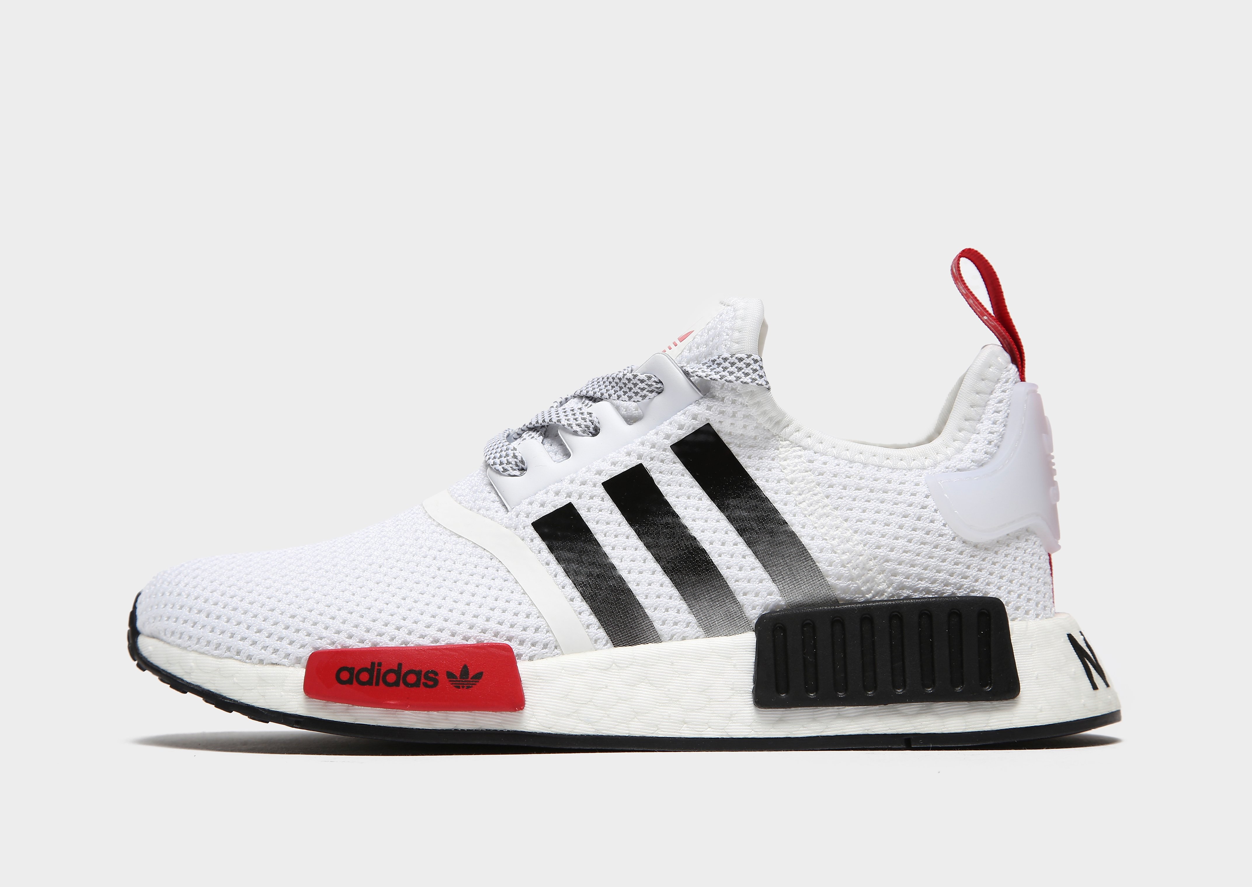 

adidas Originals NMD_R1 Junior - Only at JD - WHITE/Black/Red - Kids, WHITE/Black/Red