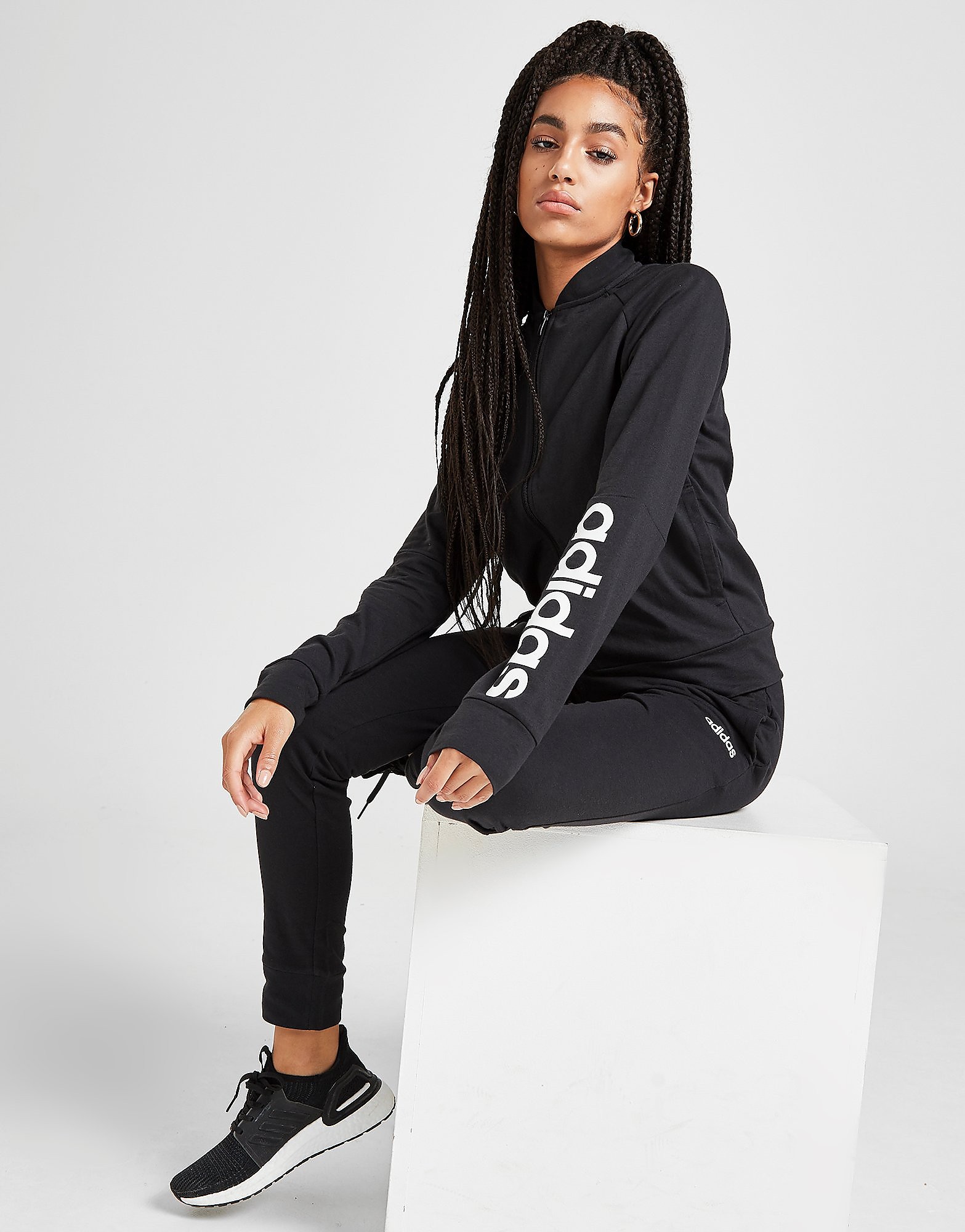 

adidas Core Tracksuit - Black / Black / White/White, Black / Black / White/White