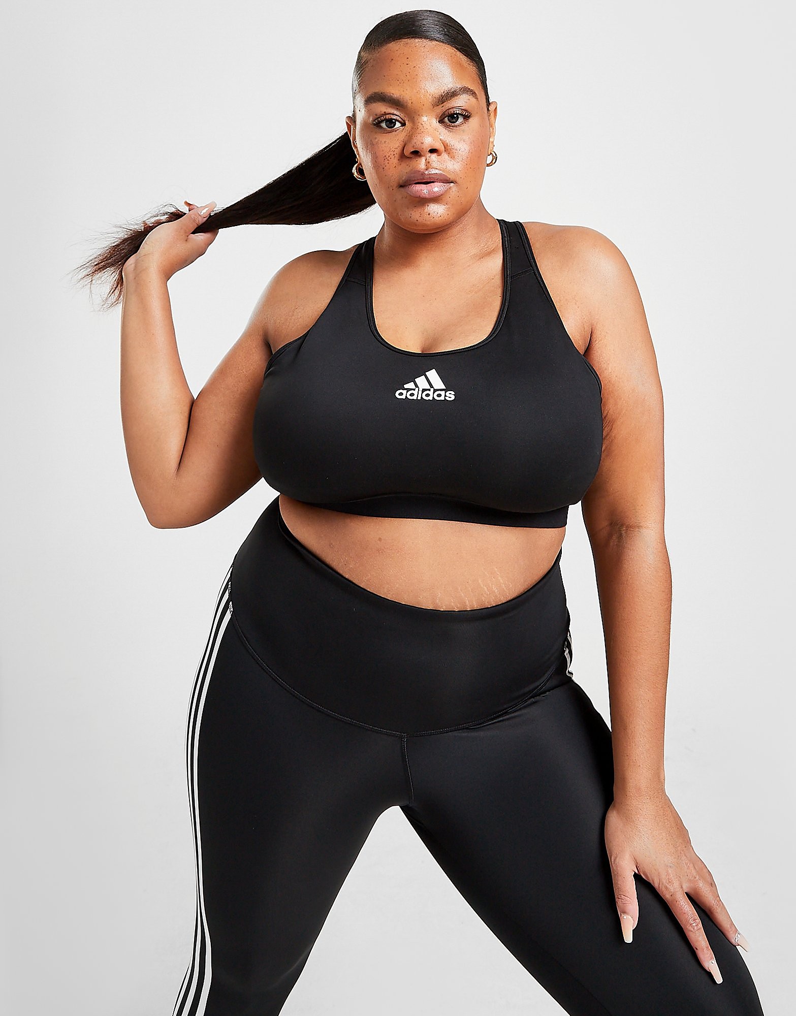 

adidas Plus Size Badge of Sport Bra - Black/WHite, Black/WHite