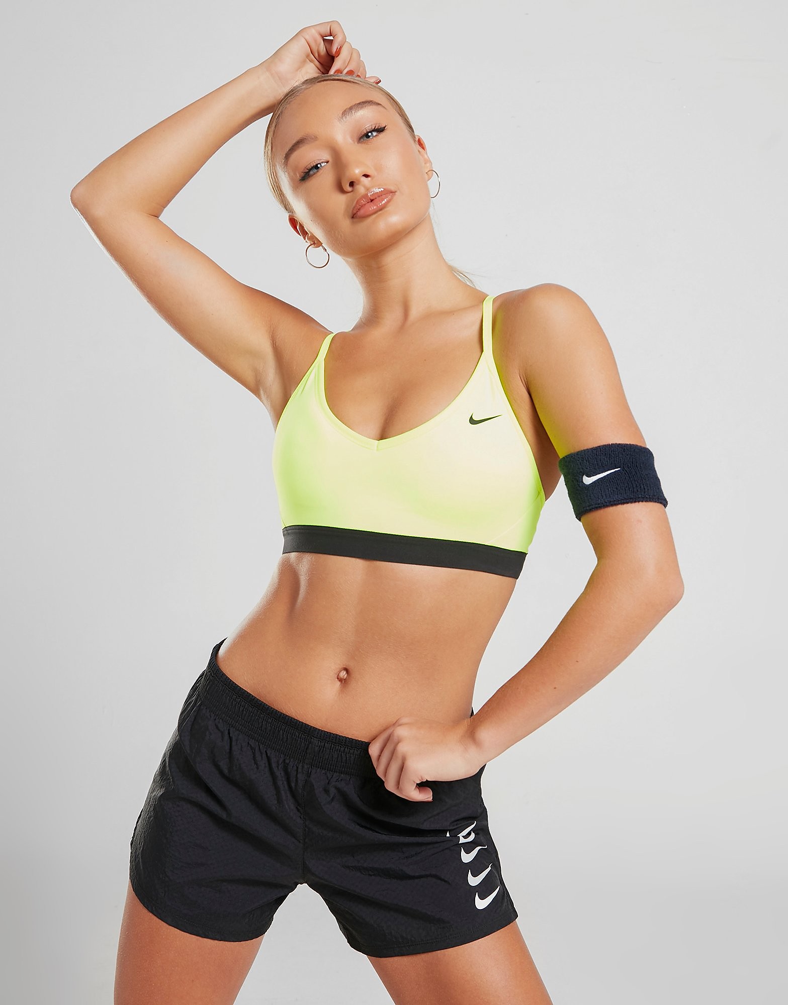 

Nike Training Indy Bra - Volt/Volt/Black/Black - Womens, Volt/Volt/Black/Black