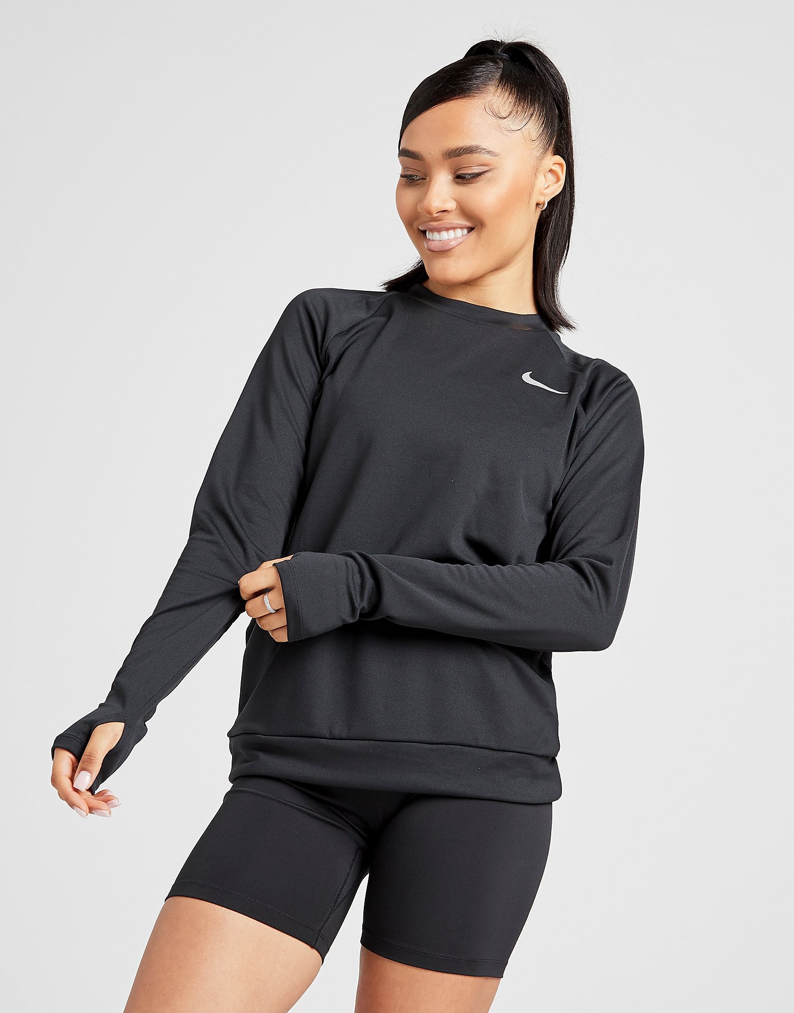 

Nike Running Pacer Crew Sweatshirt - Black/Black, Black/Black