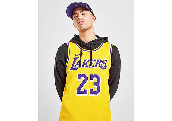 Nike NBA Los Angeles Lakers James #23 Swingman Jersey - Amarillo/Field Purple - Mens, Amarillo/Field Purple