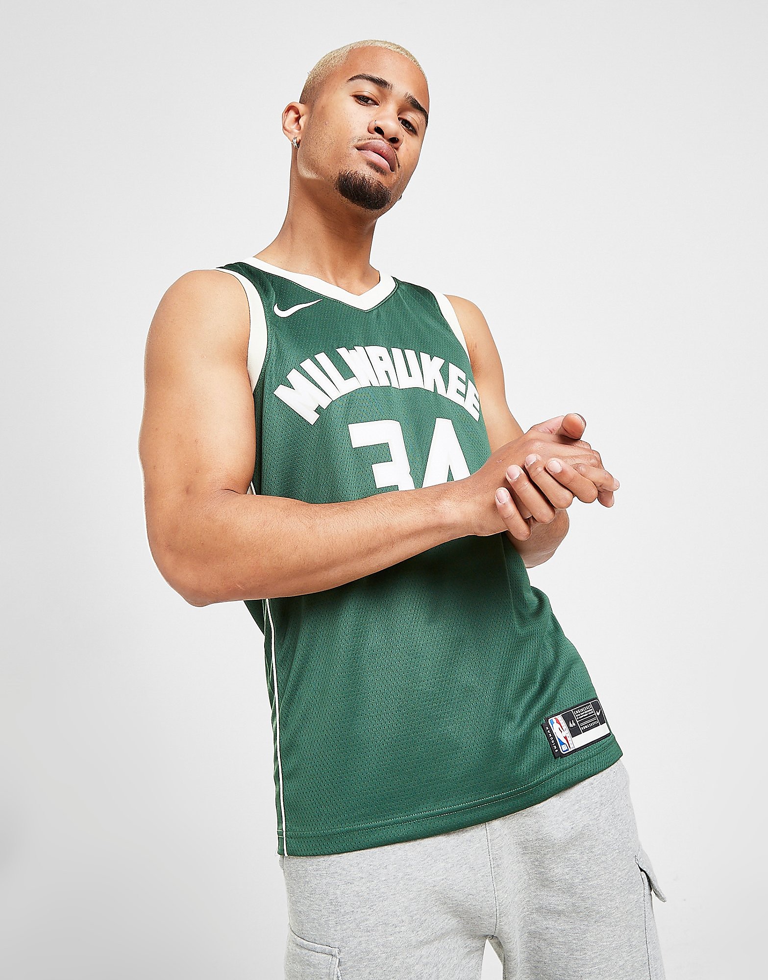 

Nike NBA Milwaukee Bucks Swingman Giannis #34 Jersey - Fir/Flat Opal/White - Mens, Fir/Flat Opal/White