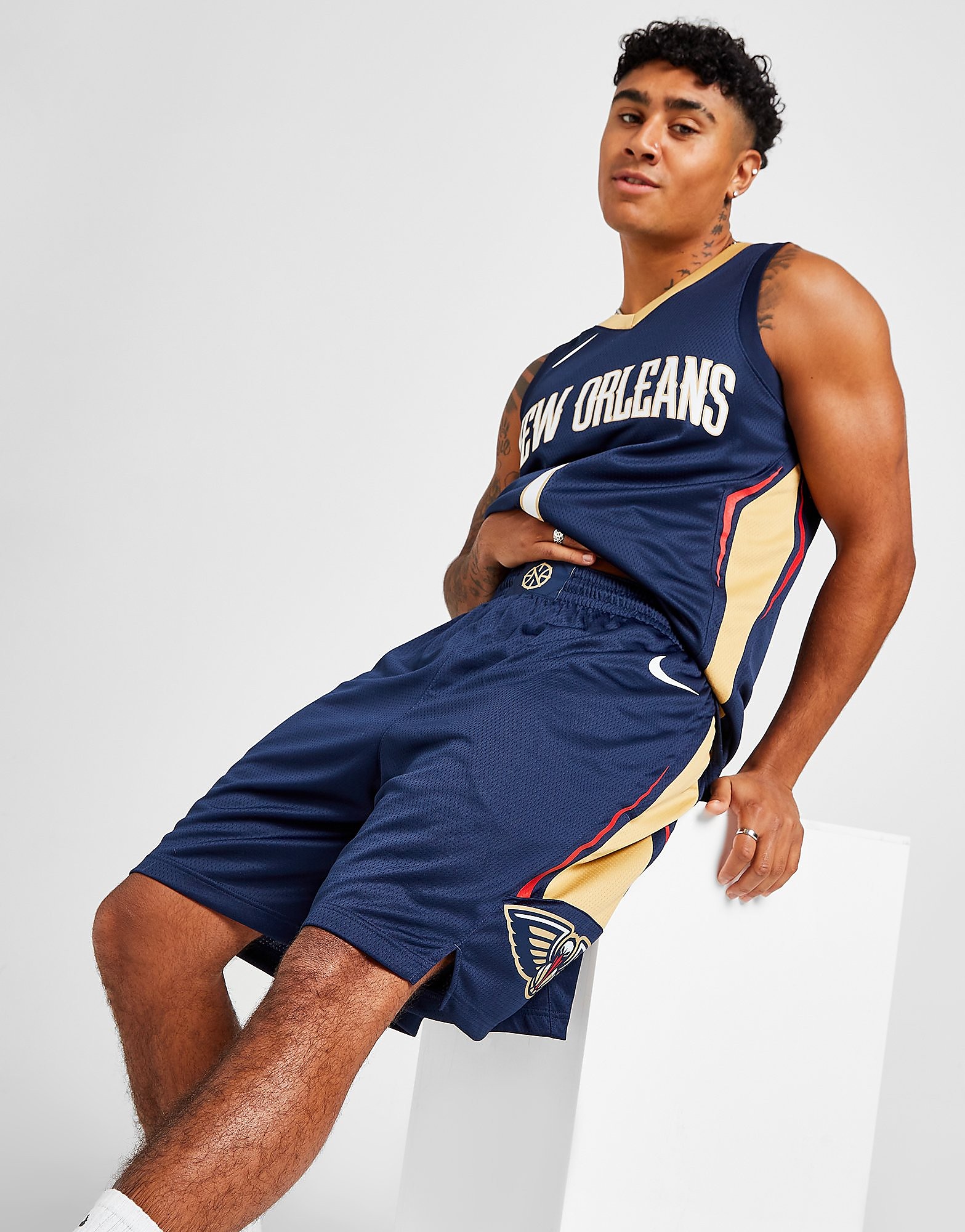 

Nike NBA New Orleans Pelicans Swingman Shorts - College Navy/Club Gold/White/Gold/Red - Mens, College Navy/Club Gold/White/Gold/Red