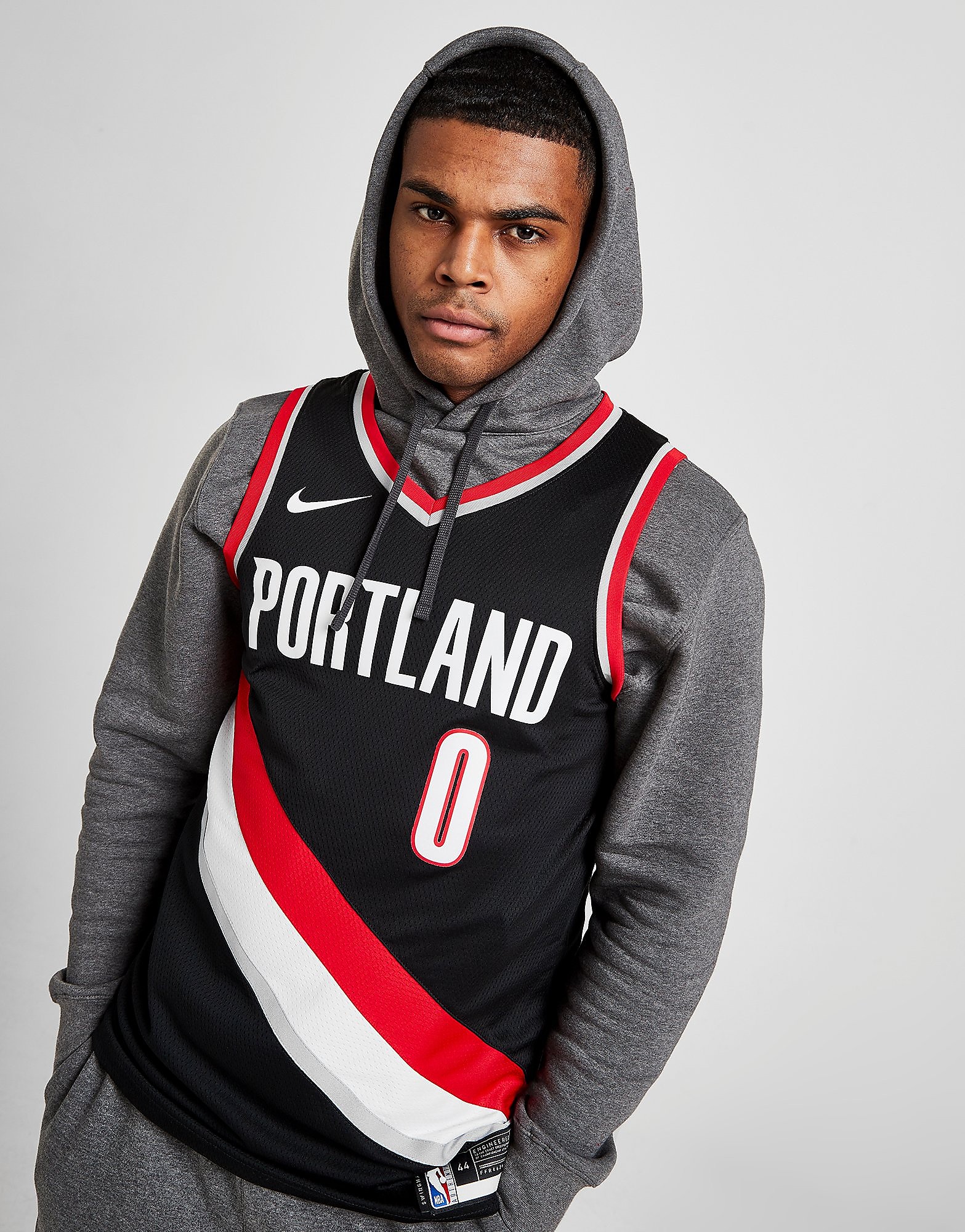 

Nike NBA Portland Trail Blazers Lillard #0 SM Jersey - Black/University Red/White - Mens, Black/University Red/White