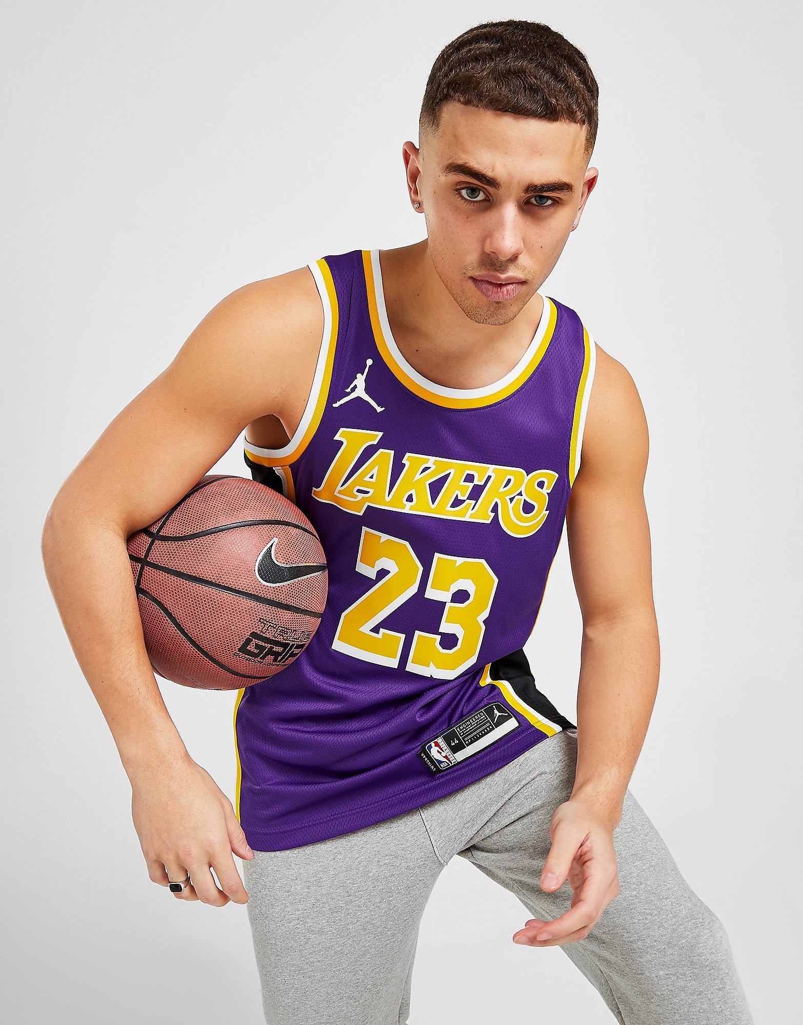 Jordan Camisola NBA Los Angeles Lakers James #23 Swingman - Roxo - Mens, Roxo