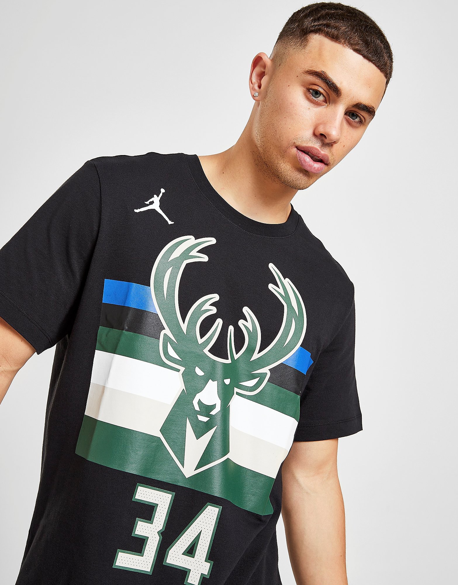 

Jordan NBA Milwaukee Bucks Antetokounmpo #34 T-Shirt - Black - Mens, Black