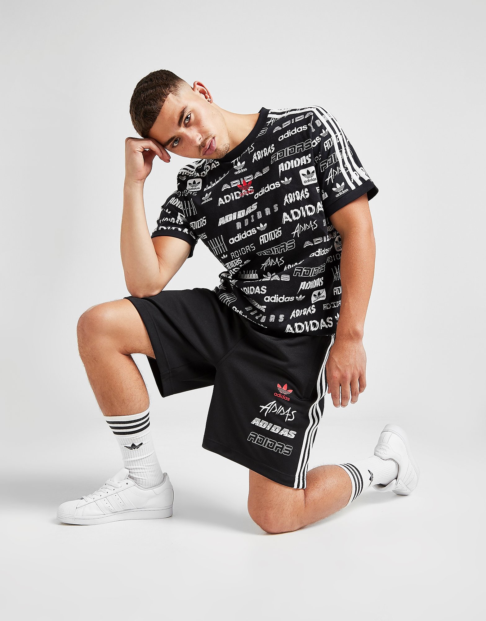 

adidas Originals Sticker Poly Shorts - Only at JD - BLACK - Mens, BLACK