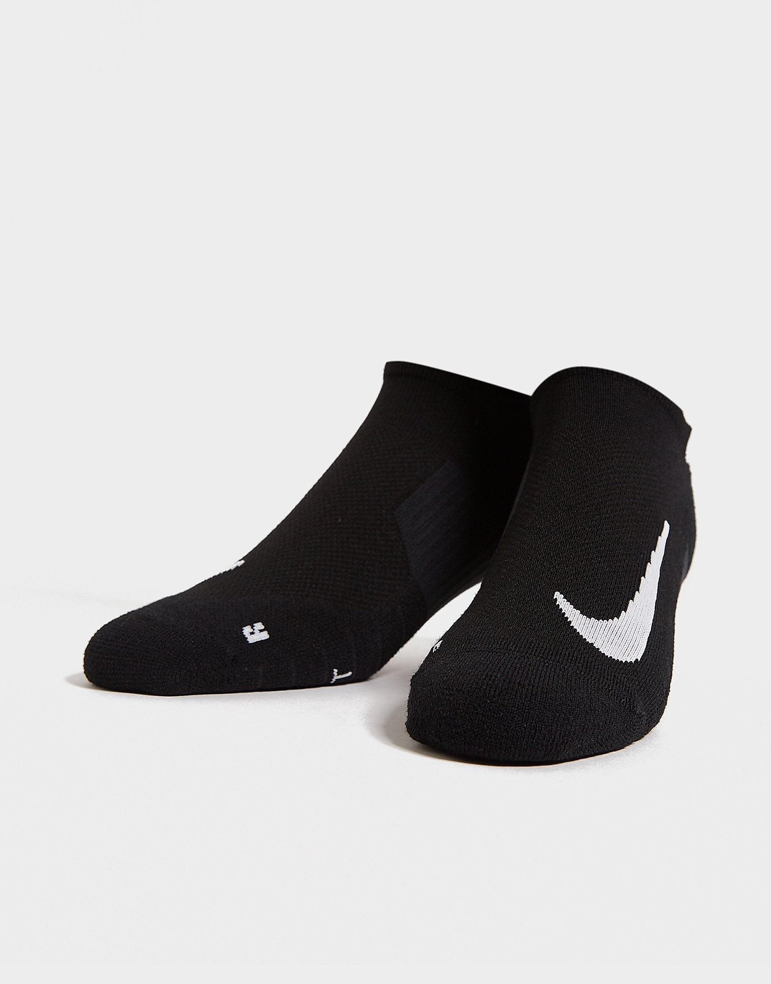 Nike 2 pack multiplier running no show socks - mens, musta, nike