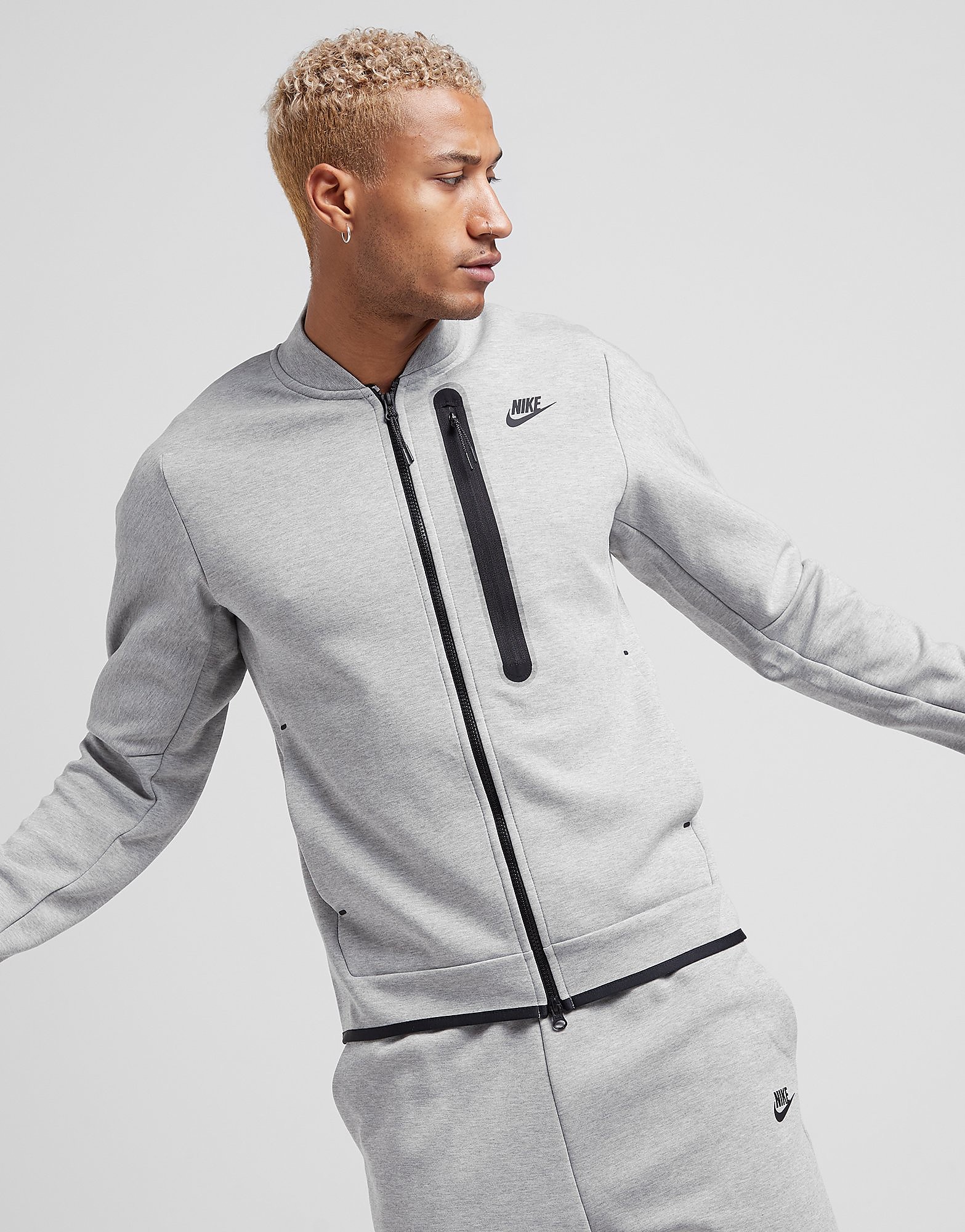 

Nike Tech Track Top - Dark Grey Heather/Black/Black - Mens, Dark Grey Heather/Black/Black