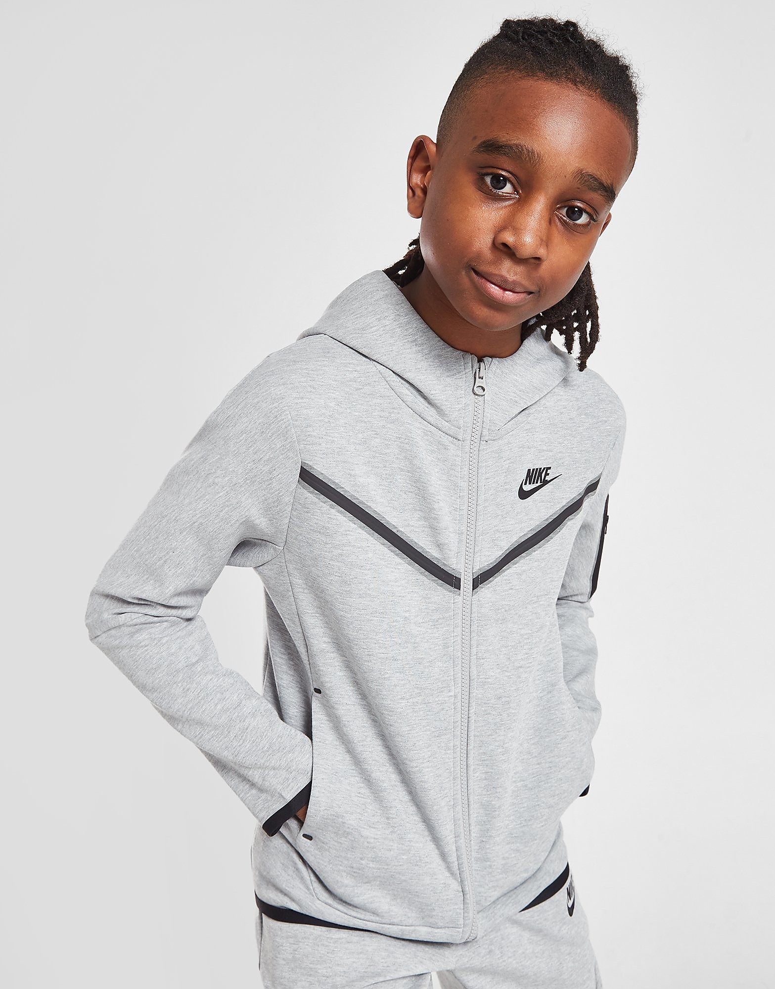 

Nike Tech Fleece Hoodie Junior - Dark Grey Heather/Black/Black - Kids, Dark Grey Heather/Black/Black