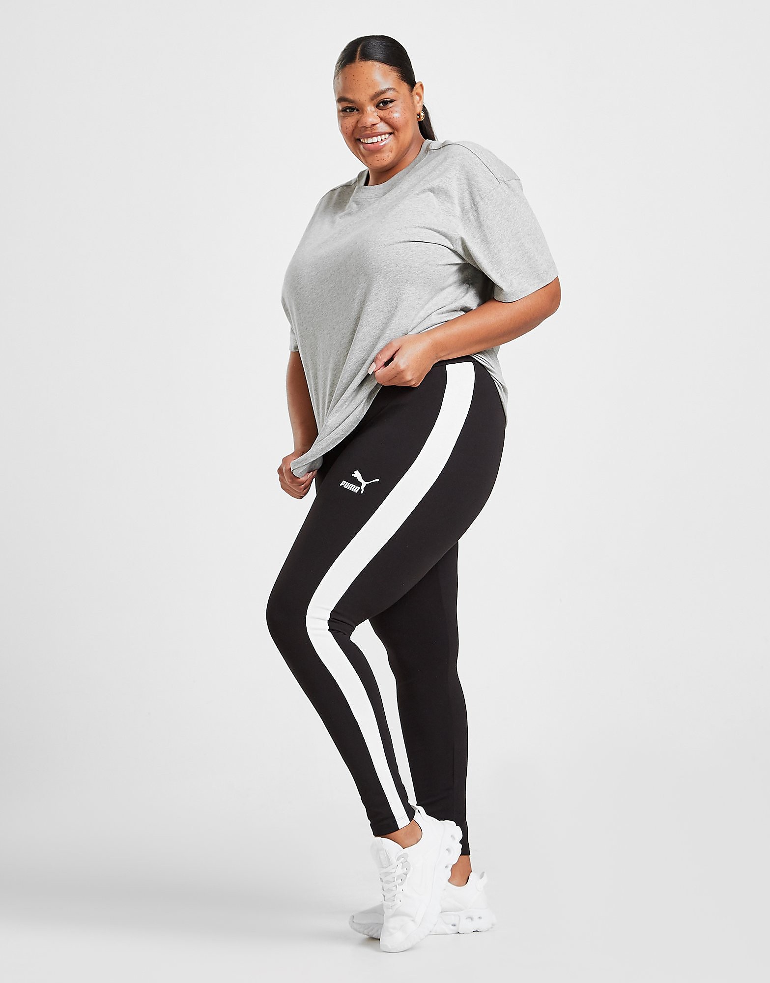 Puma Classics Logo T7 Plus Size Leggings - Black - Womens, Black