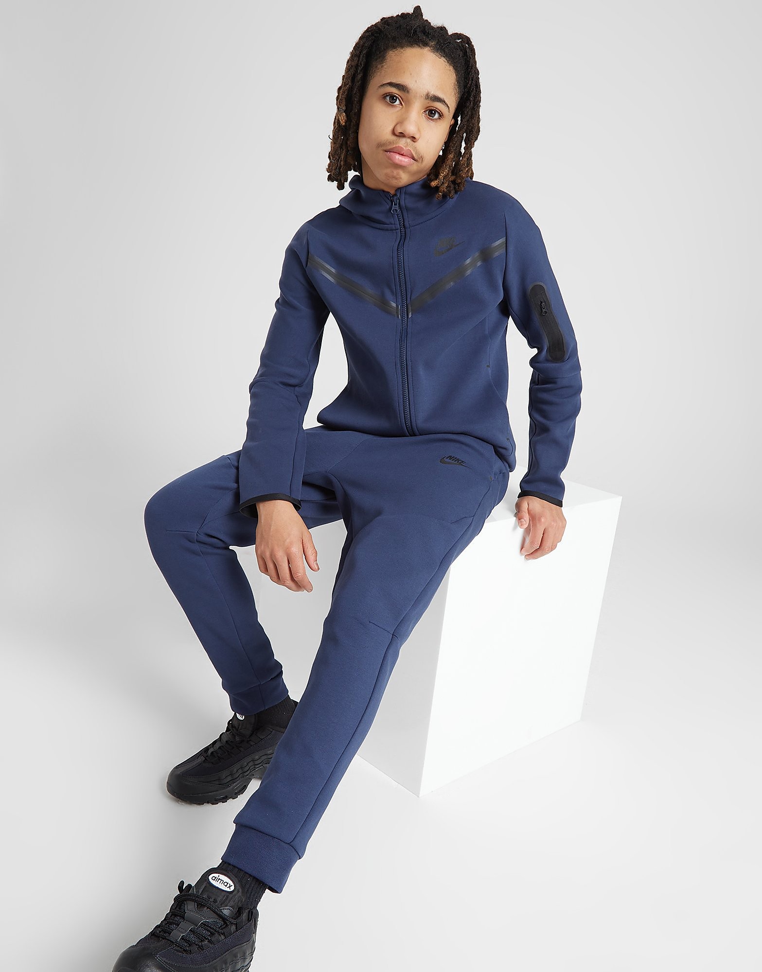 

Nike Tech Fleece Track Pants Junior - Midnight Navy/Black - Kids, Midnight Navy/Black