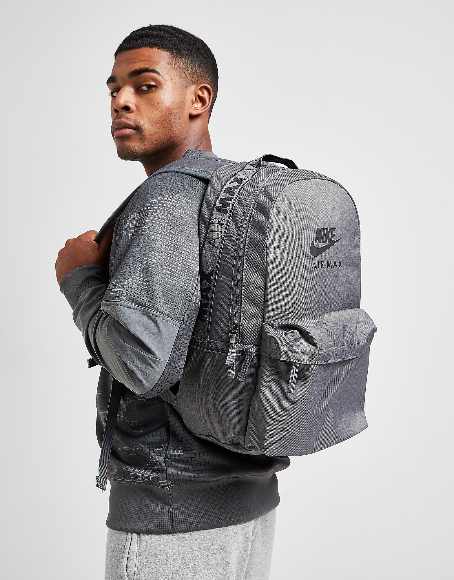 

Nike Air Max Tape Backpack - Only at JD - Dark Grey/Dark Grey/Black/Black - Womens, Dark Grey/Dark Grey/Black/Black