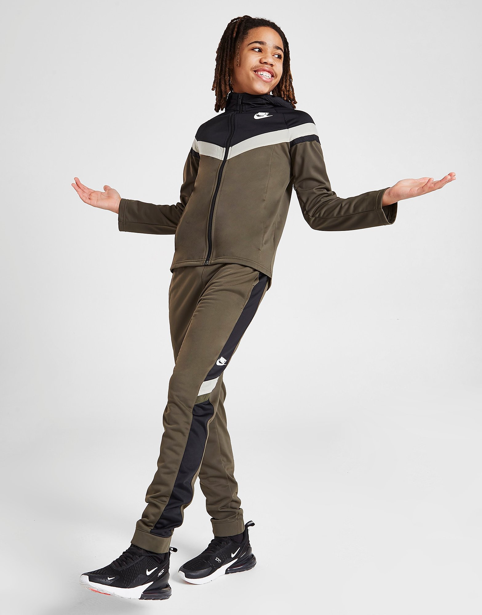 

Nike Woven Overlay Poly Tracksuit Junior - Cargo Khaki/Black/Stone/White/Black - Kids, Cargo Khaki/Black/Stone/White/Black